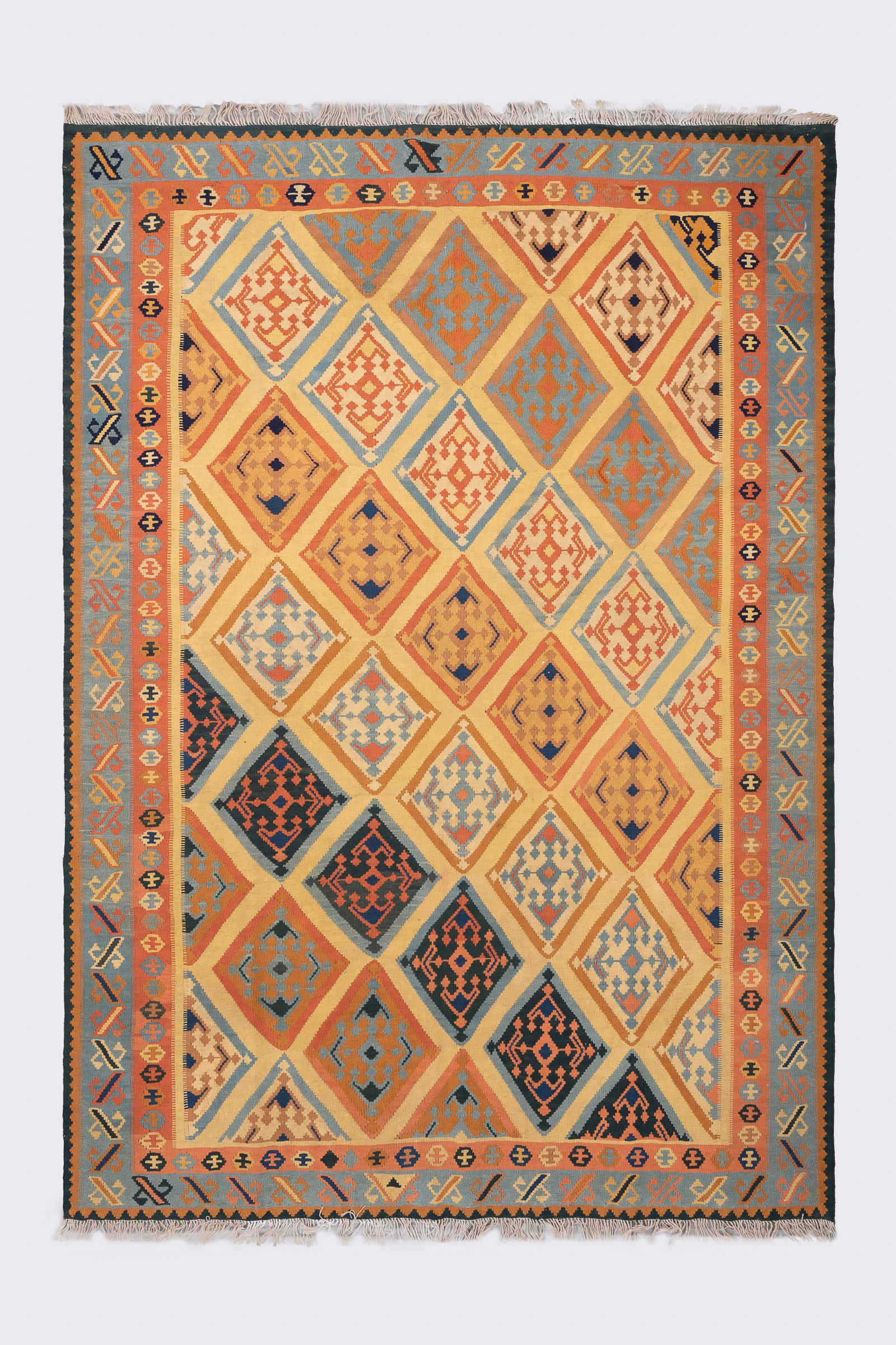 Vintage Qashqai Diamonds Kilim