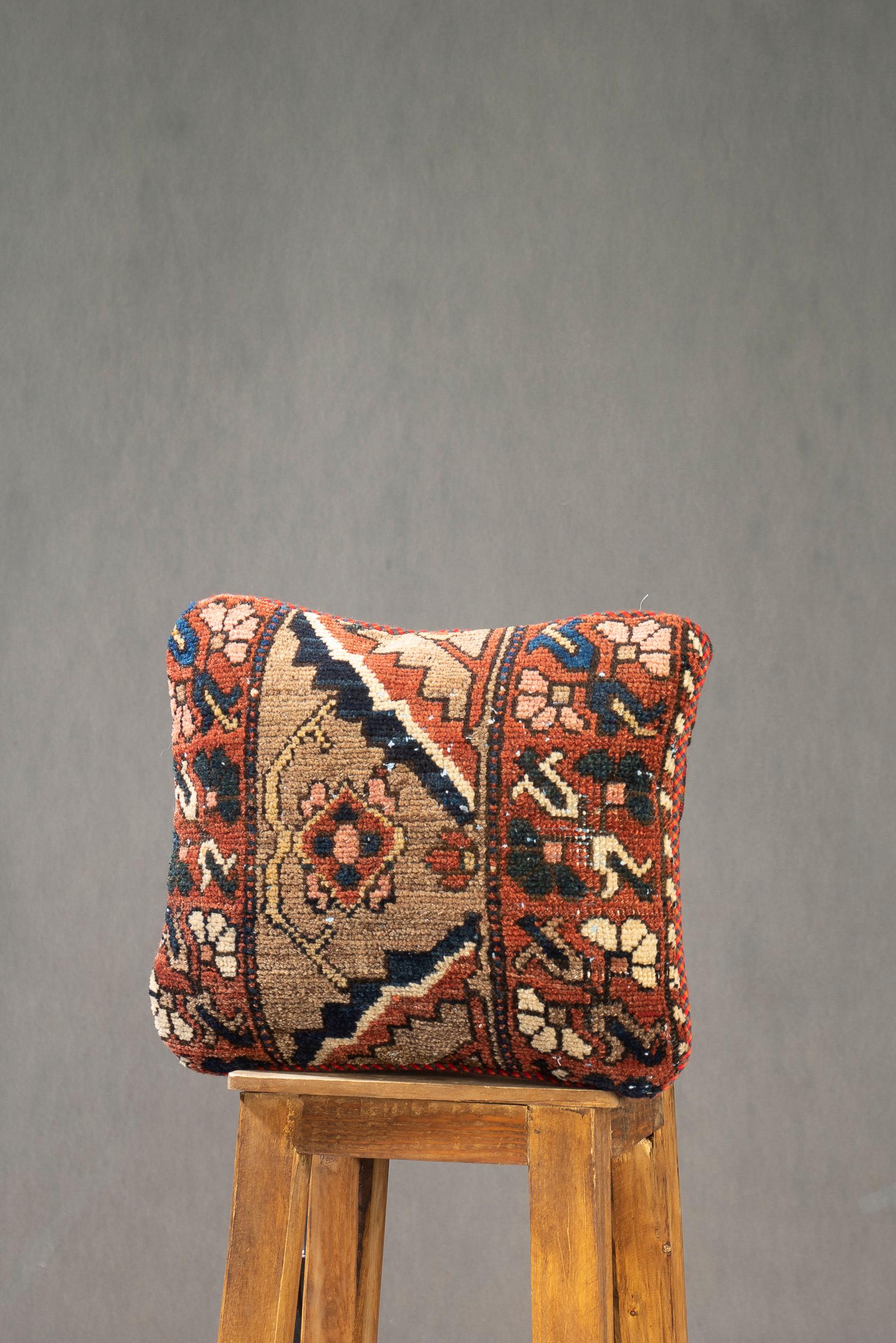 Antique Bakhtiari Carpet Cushion
