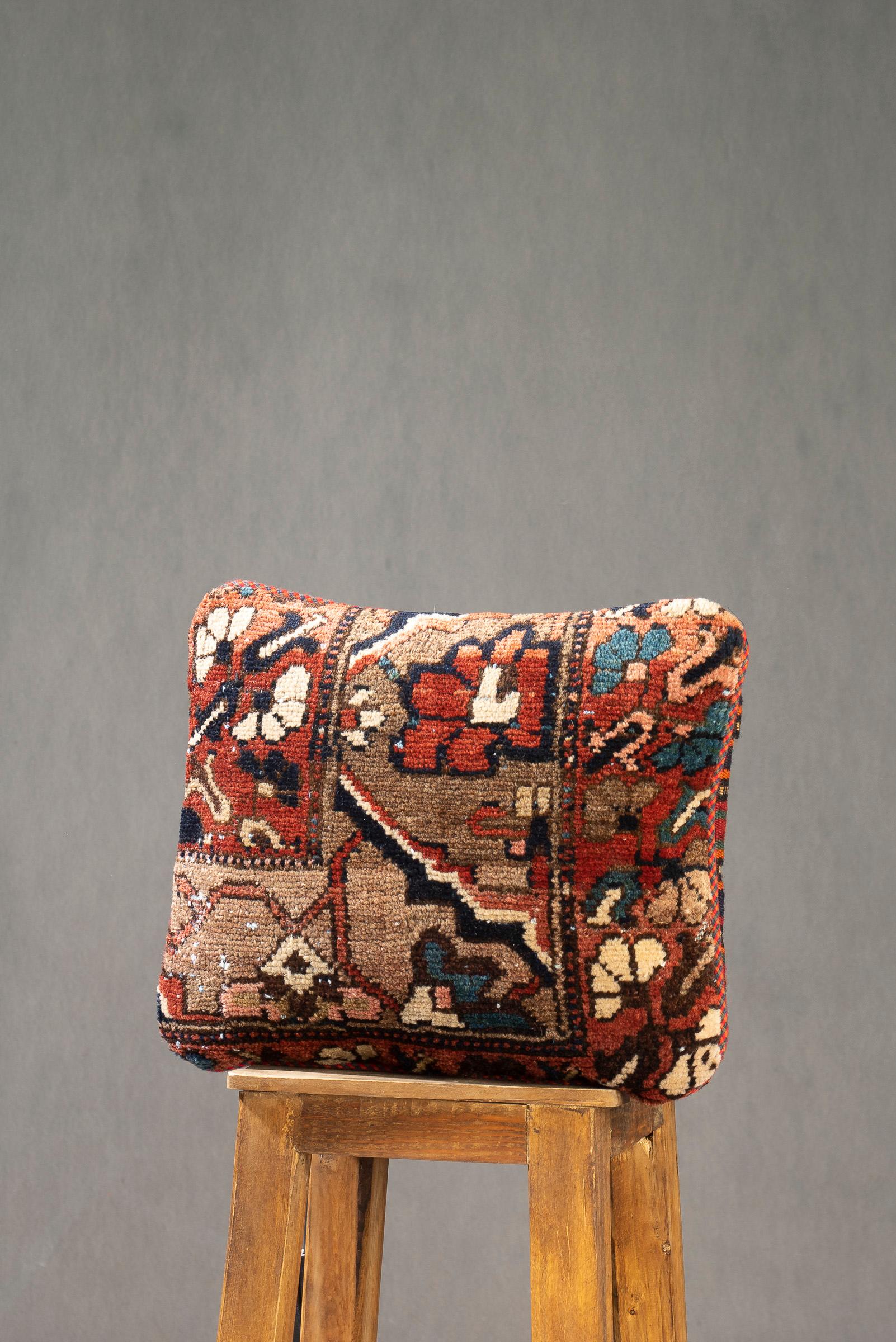 Antique Bakhtiari Carpet Cushion 40*30cm