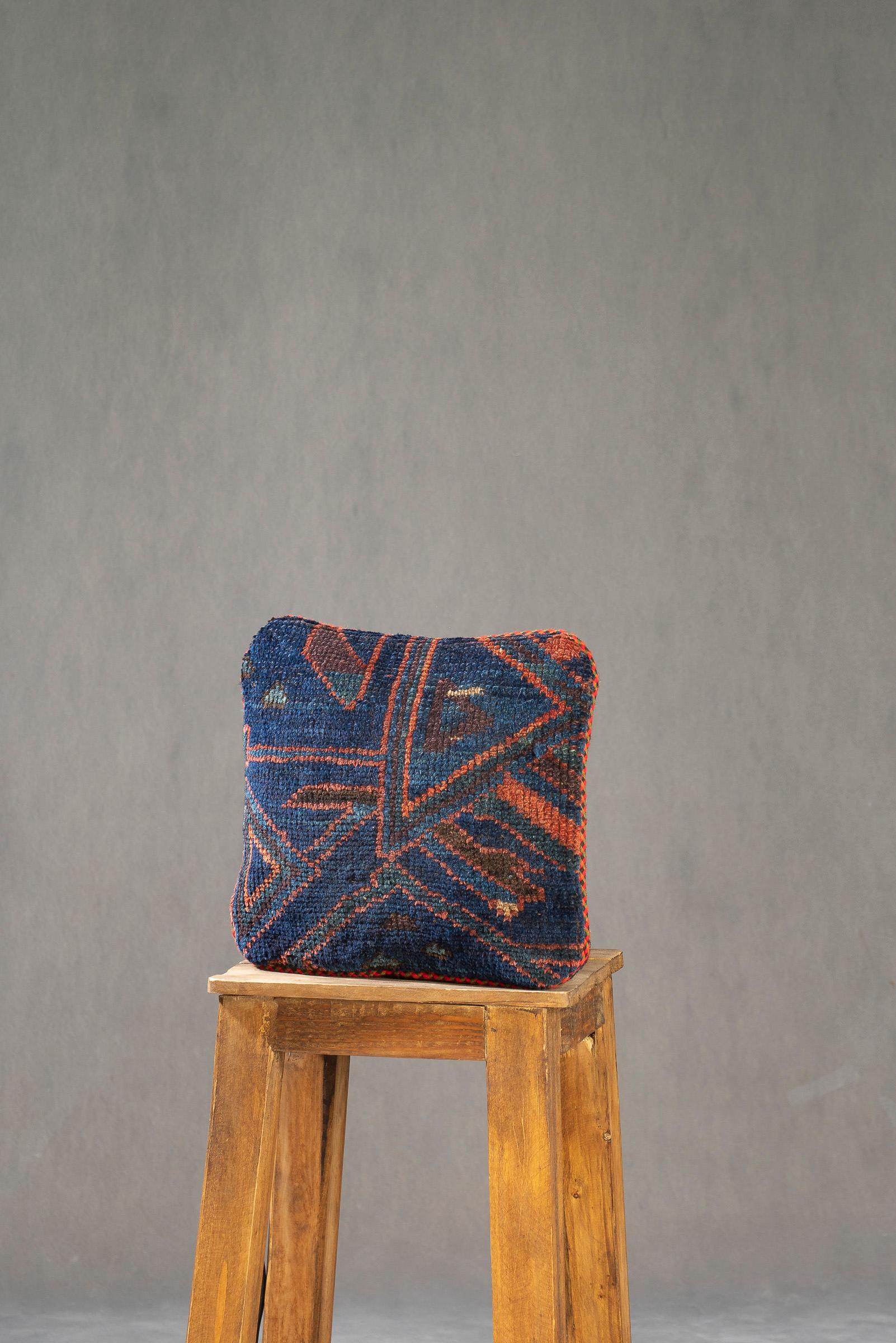 Antique Afshar Nili Carpet Cushion, 35x30cm - 2