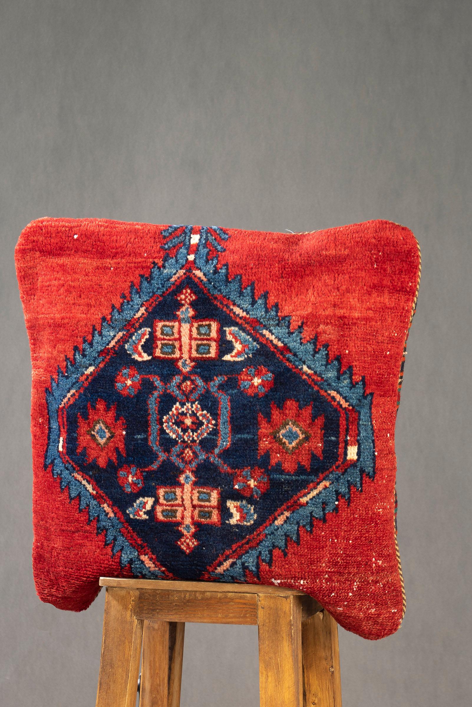 Antique Hamadan Toranj Carpet Cushion, 60x50cm - 4