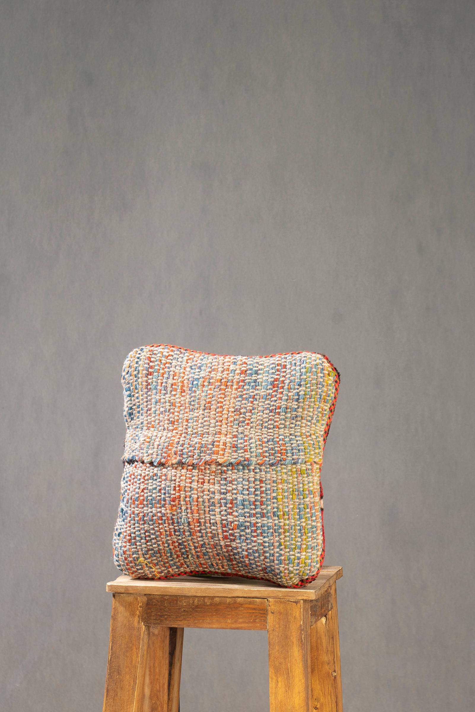Hamadan Floral Carpet Cushion, Made from a Vintage Rug