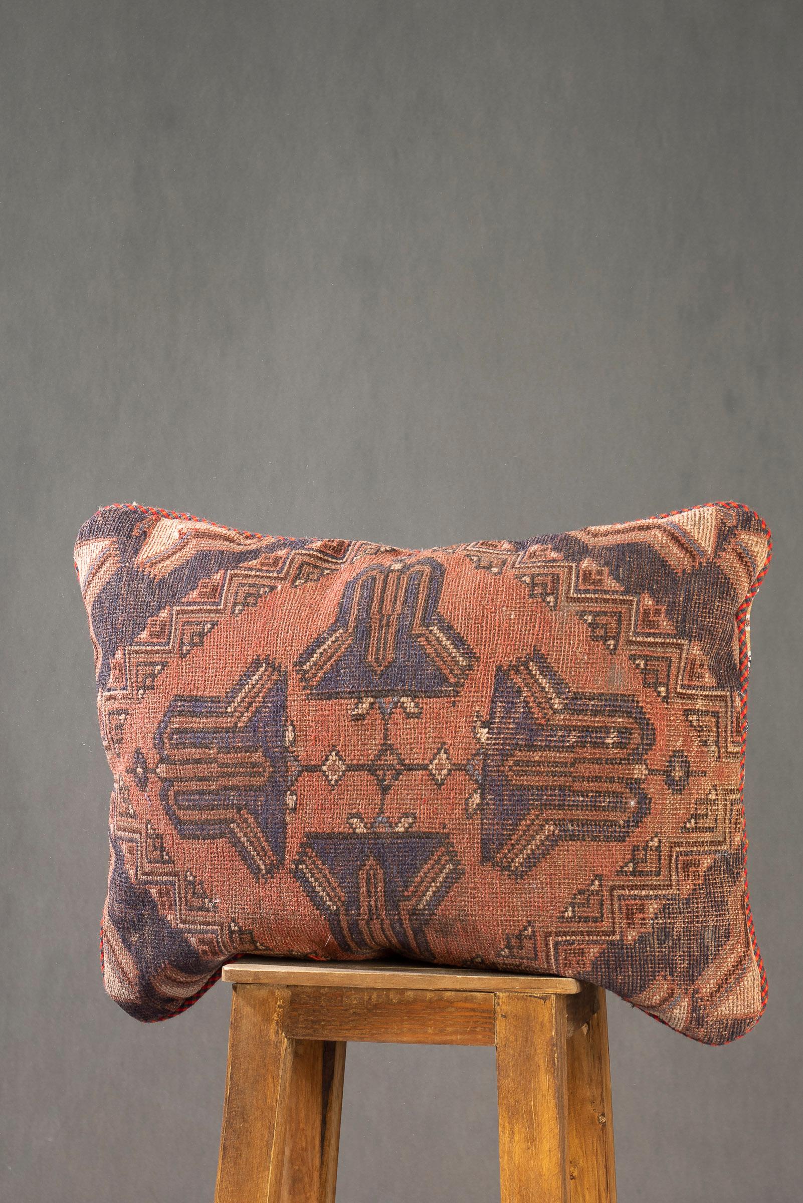 Antique Afshar Babalu Soumak Cushion, 55x45cm - 3