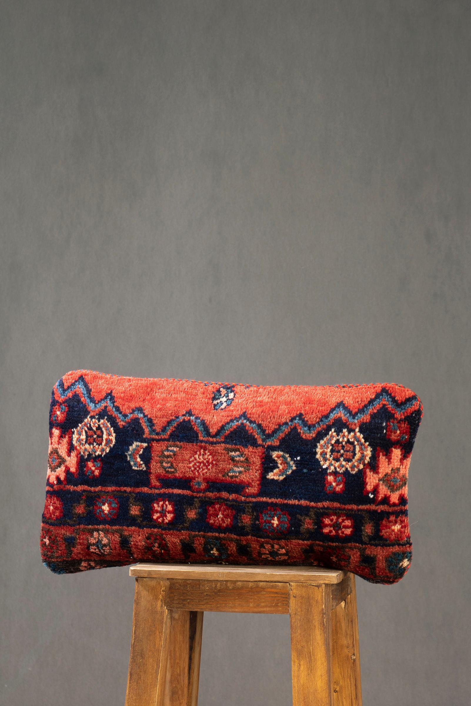 Antique Hamadan Carpet Cushions