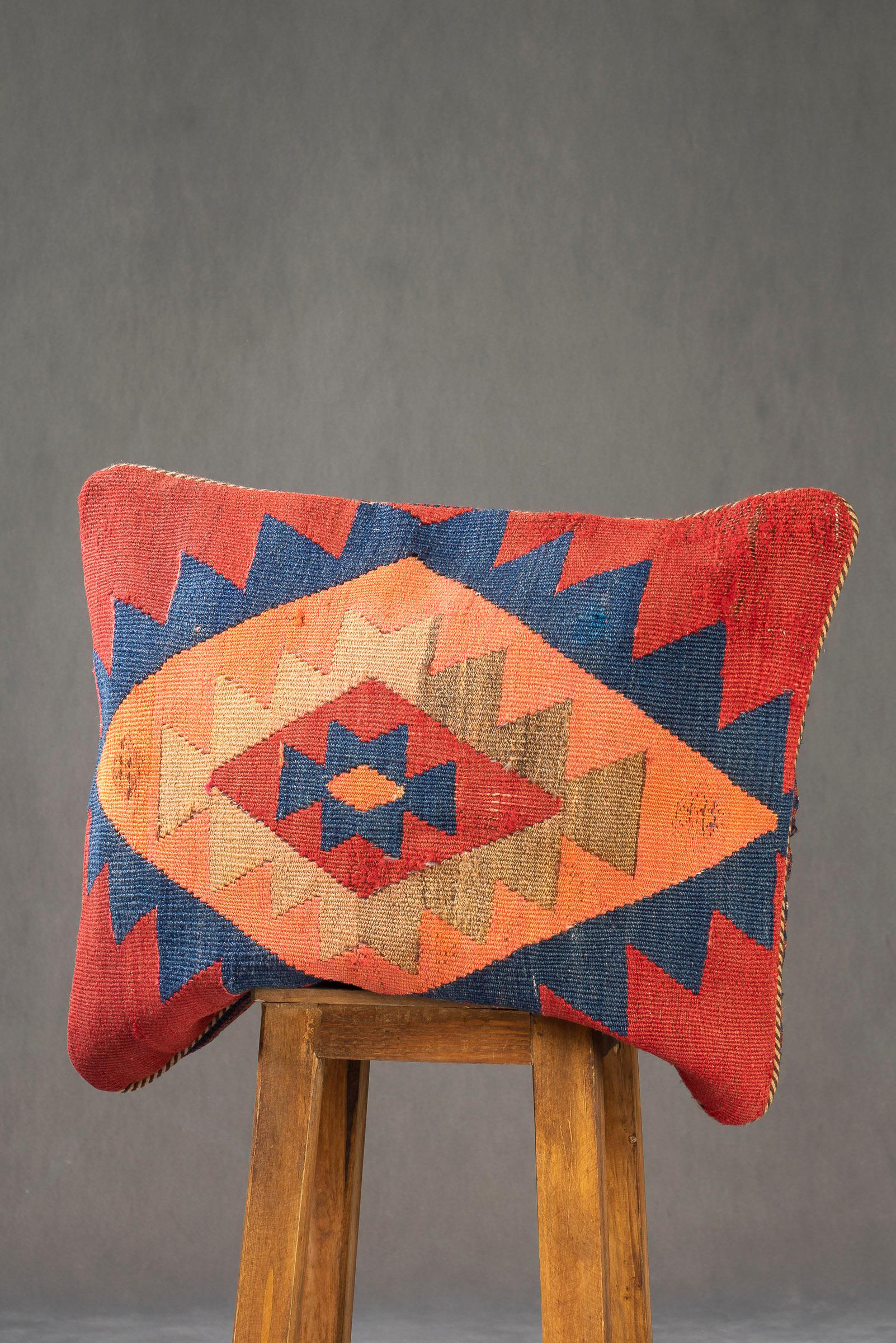 Azari Toranj Kilim Cushion, Made from a Vintage Kilim, 60x50cm - 1