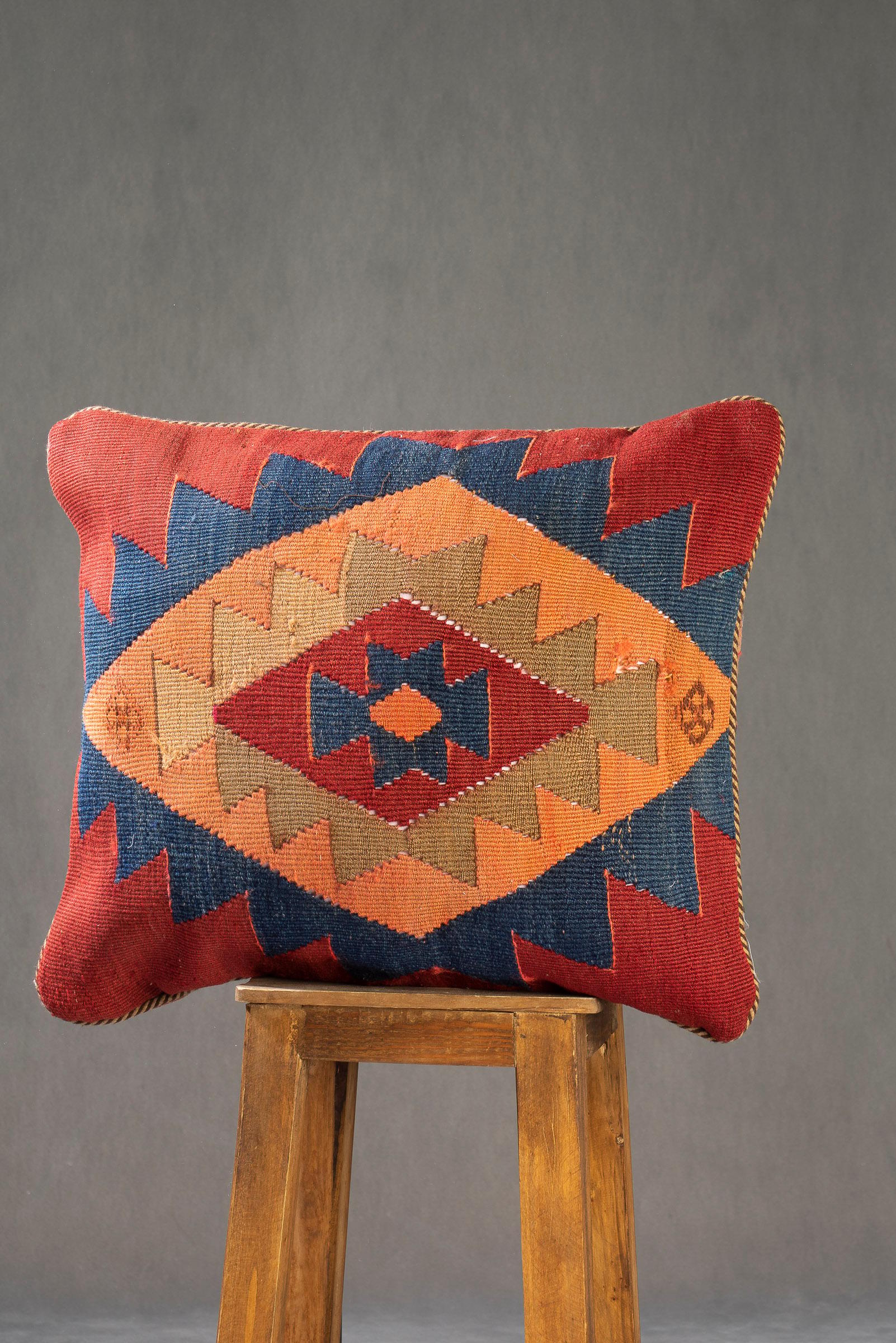 Azari Toranj Kilim Cushion, Made from a Vintage Kilim, 60x50cm - 4