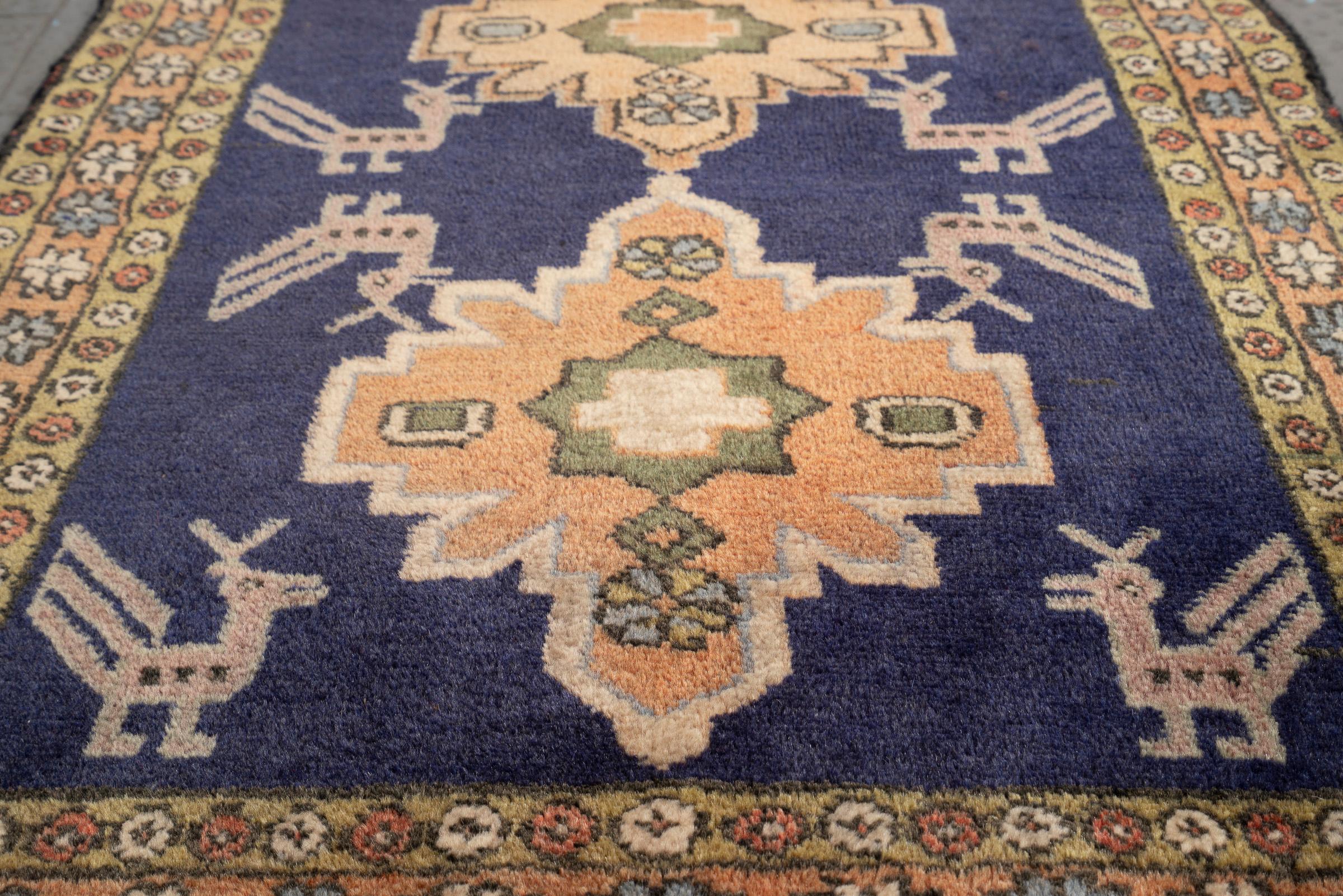 Vintage Ardabil Morqi Persian Poshti Rug