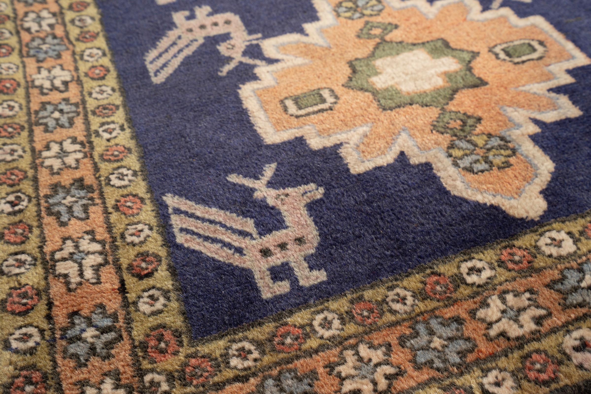 Vintage Ardabil Morqi Persian Poshti Rug
