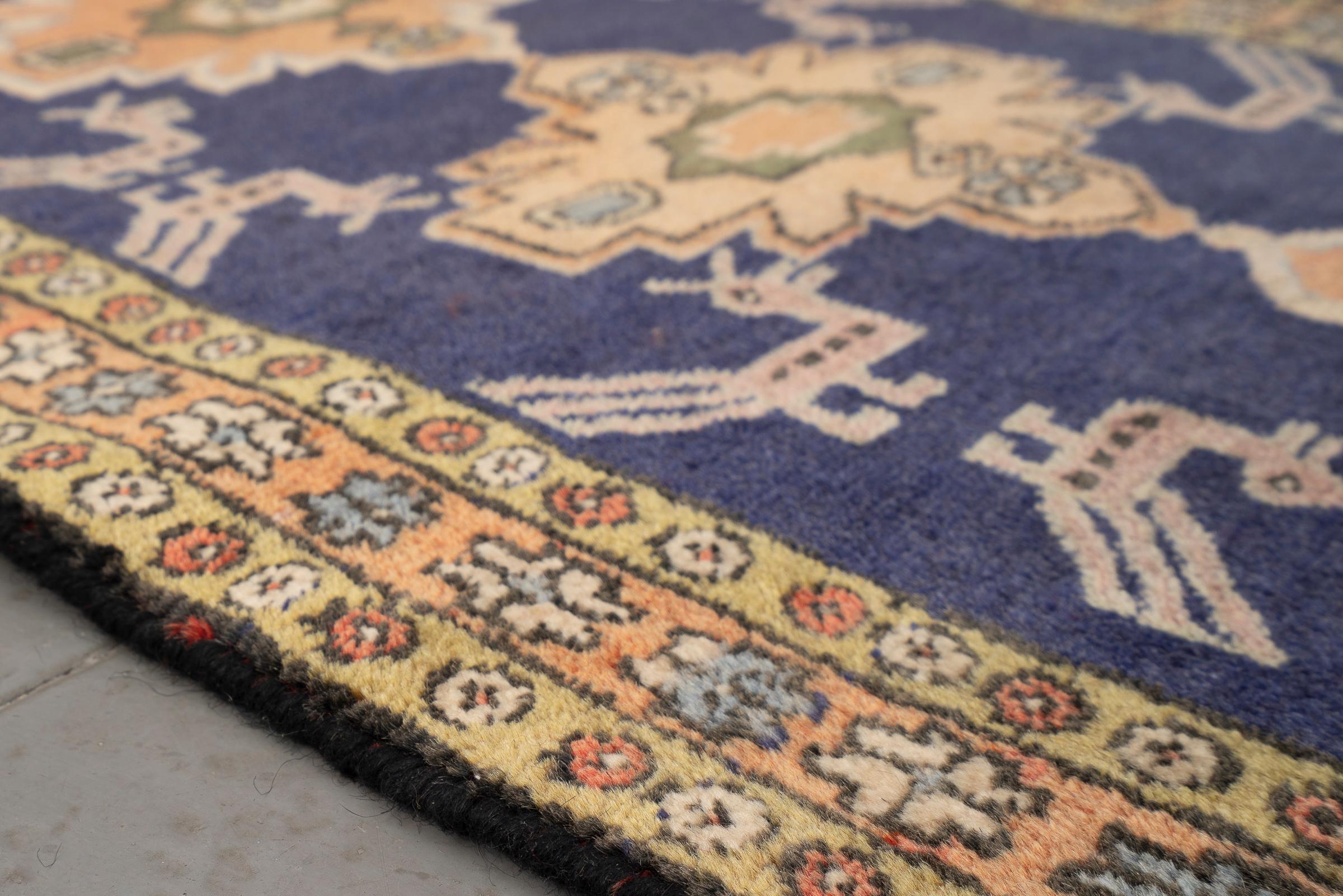 Vintage Ardabil Morqi Persian Poshti Rug