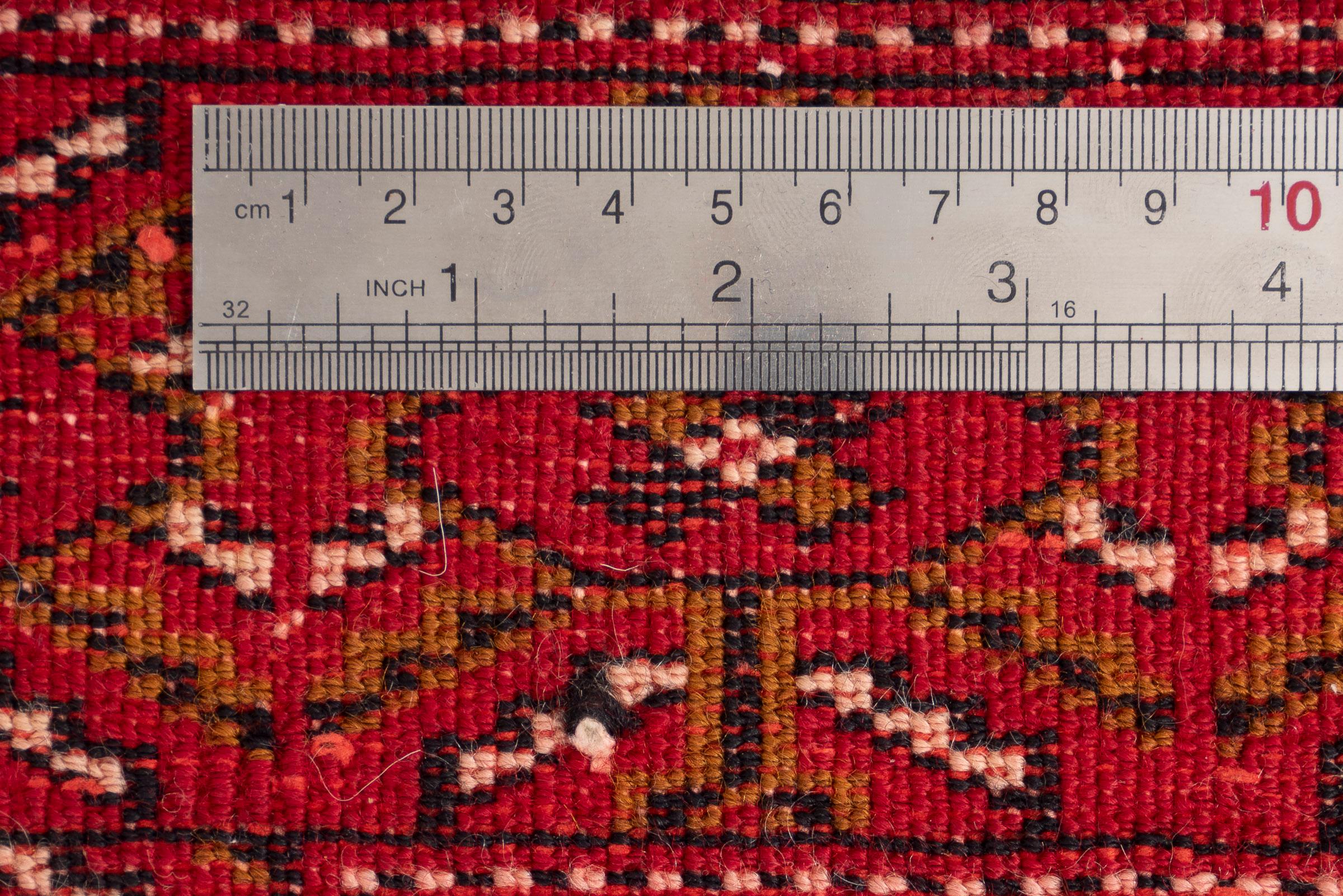 Vintage Fine Torkaman Yamut Mari Gool Five Toranj Persian Poshti Rug