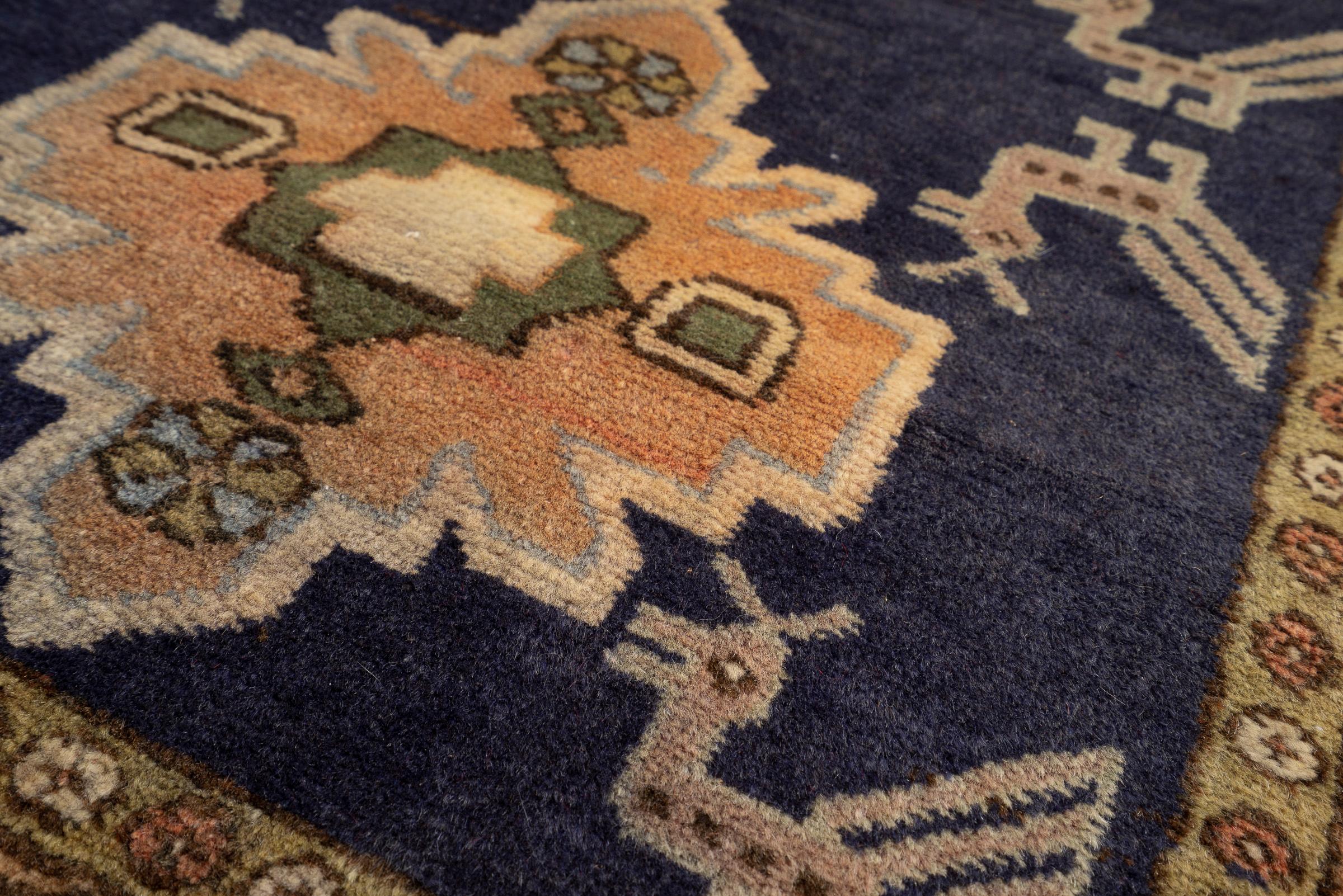 Vintage Ardabil Morqi Persian Poshti Rug 2