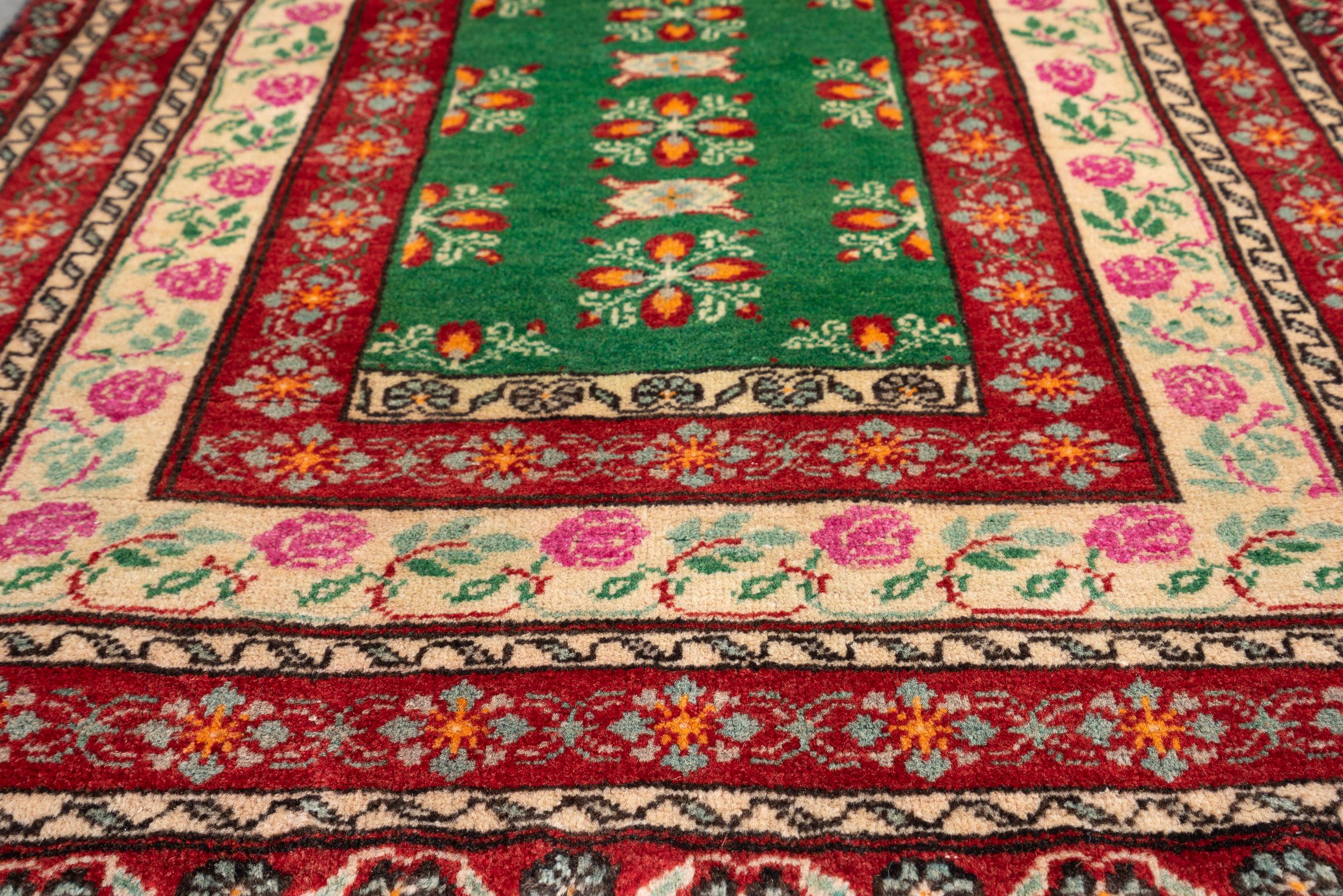 Vintage Afshar Simple Green Persian Rug
