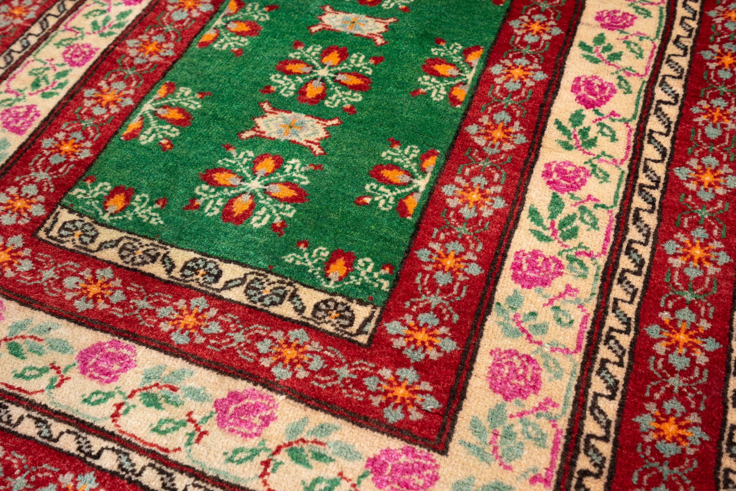 Vintage Afshar Simple Green Persian Rug