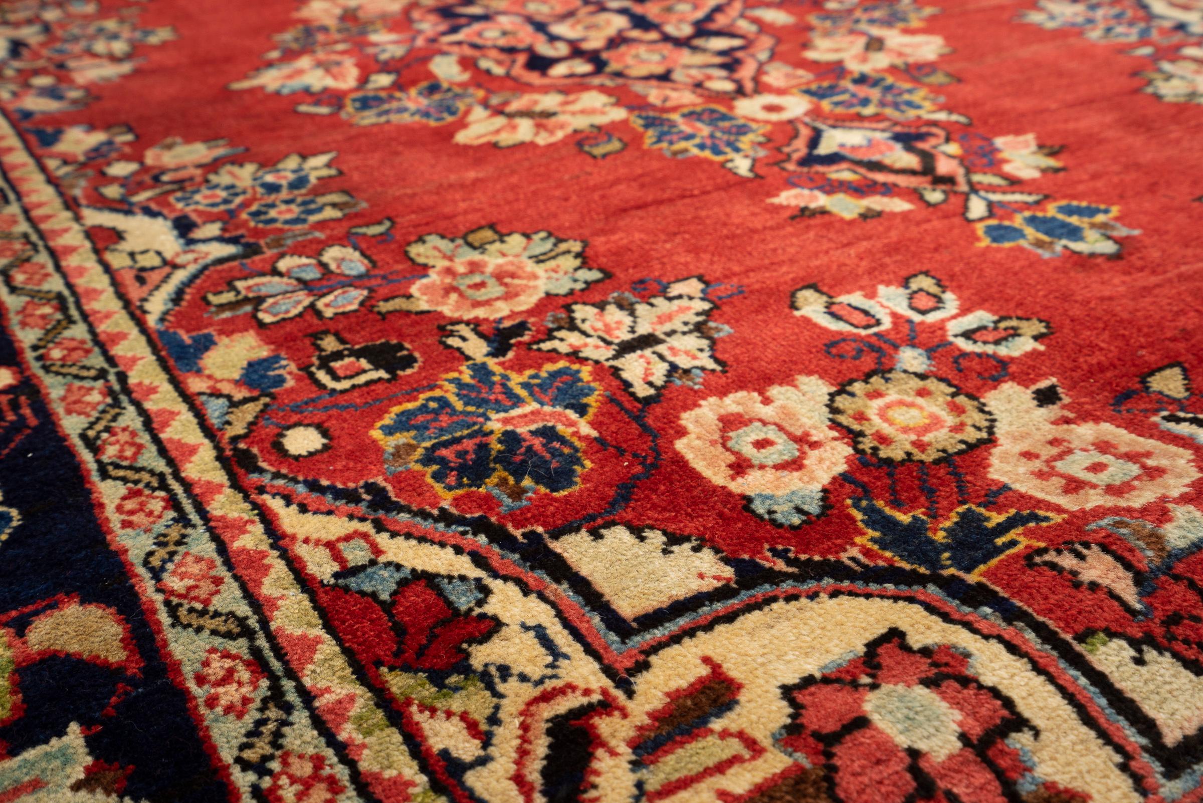 Vintage Fine Mahal Lachak Toranj Persian Rug