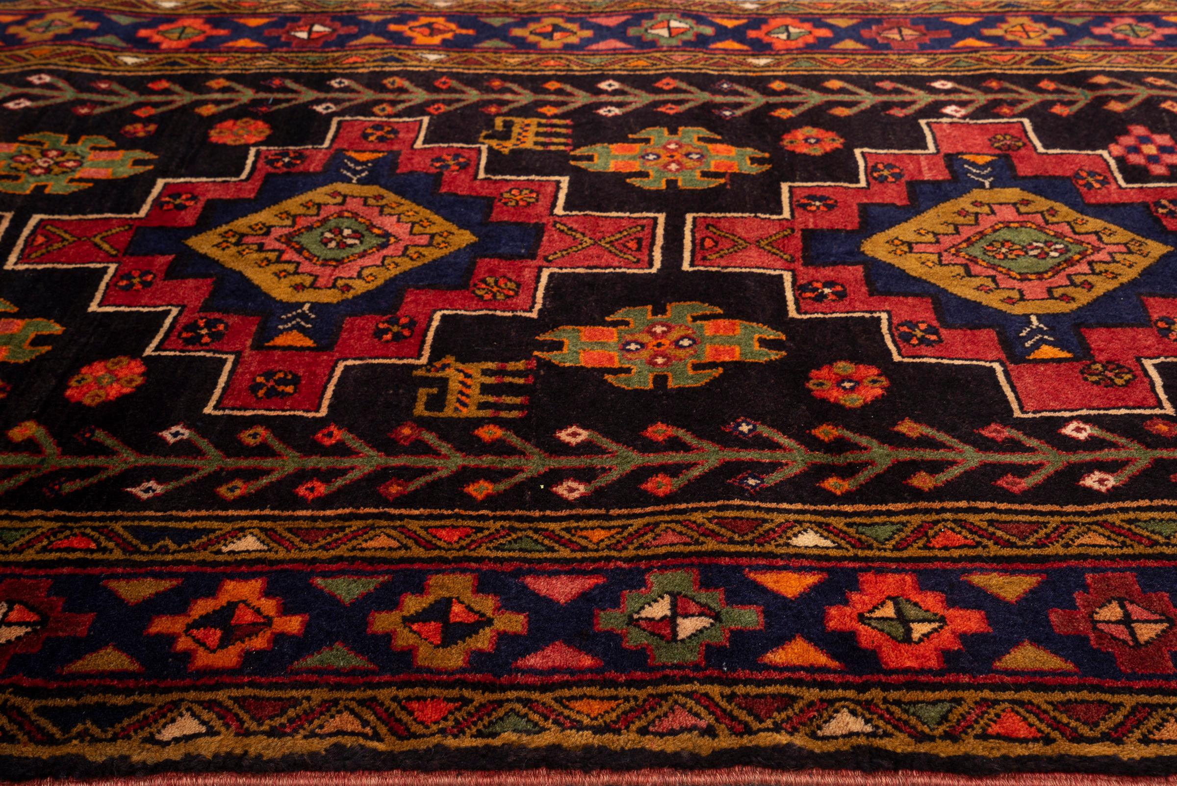 Antique Qara Dagh Caucasian Triple Toranj Persian Rug