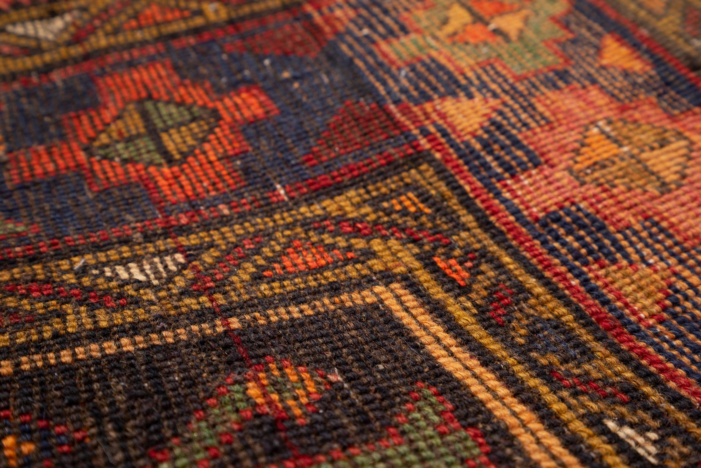 Antique Qara Dagh Caucasian Triple Toranj Persian Rug