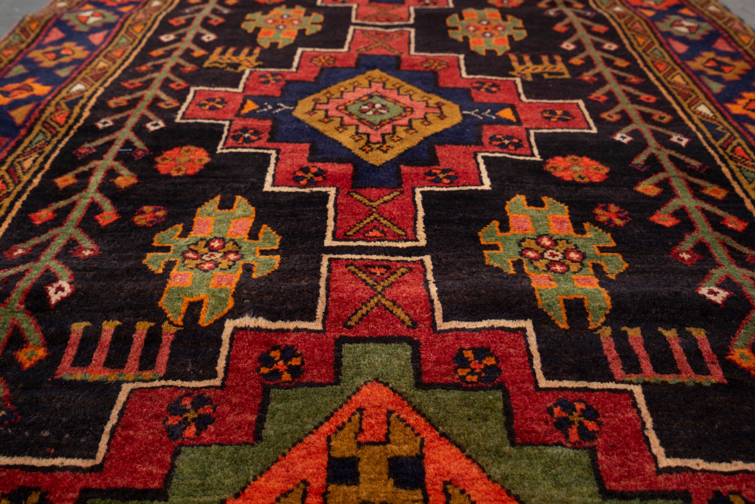 Antique Qara Dagh Caucasian Triple Toranj Persian Rug