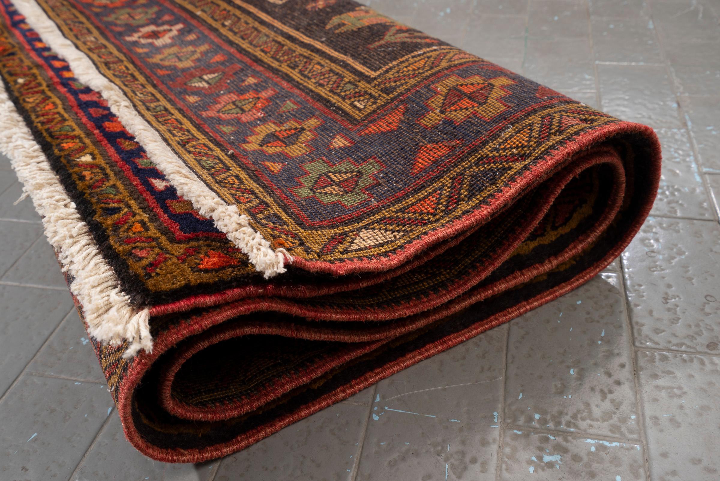 Antique Qara Dagh Caucasian Triple Toranj Persian Rug