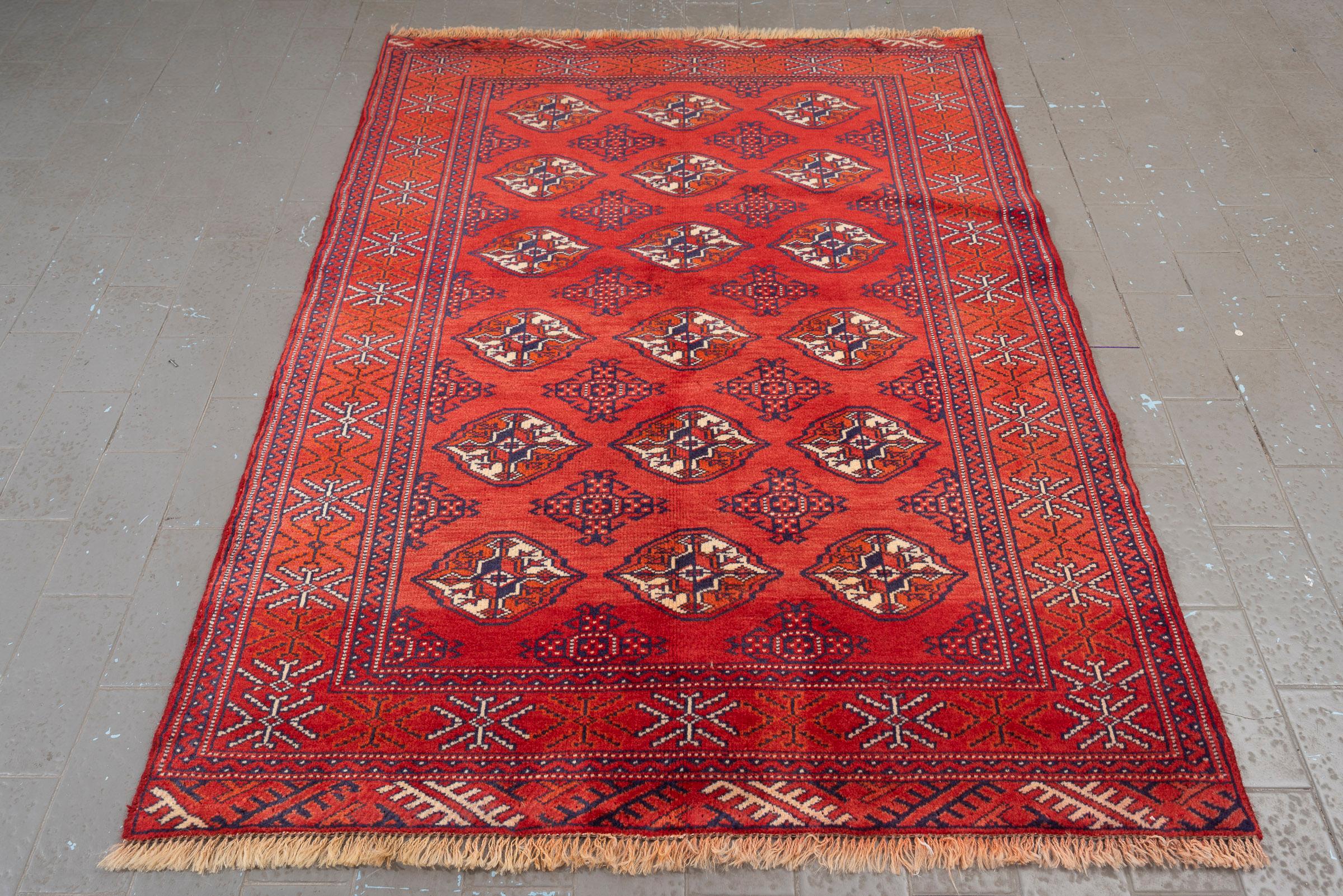 Fine Torkaman Yamut Mari Gool (Elephant feet) Persian Rug