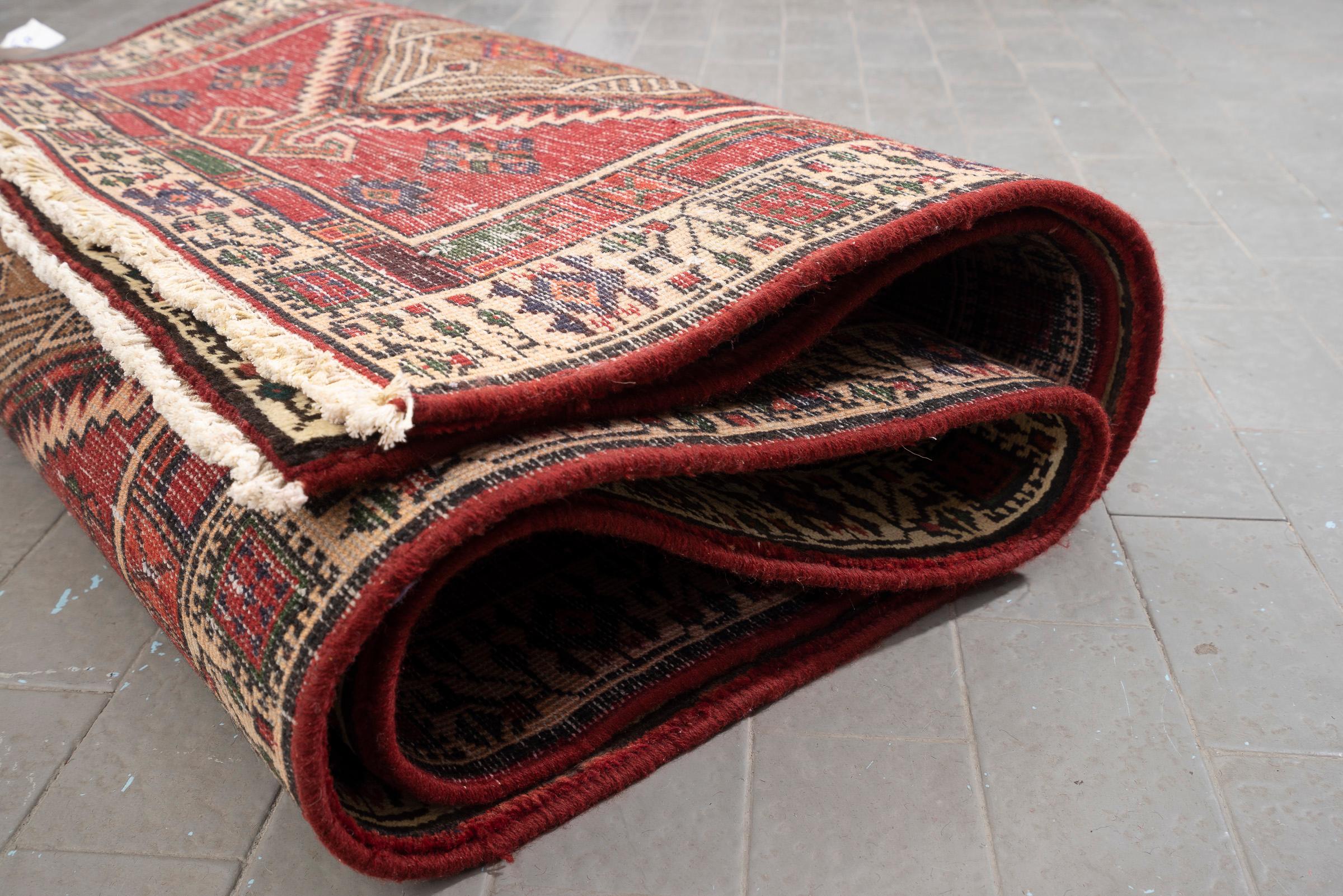 Sarab Qalami Camel Hair Persian Runner Rug