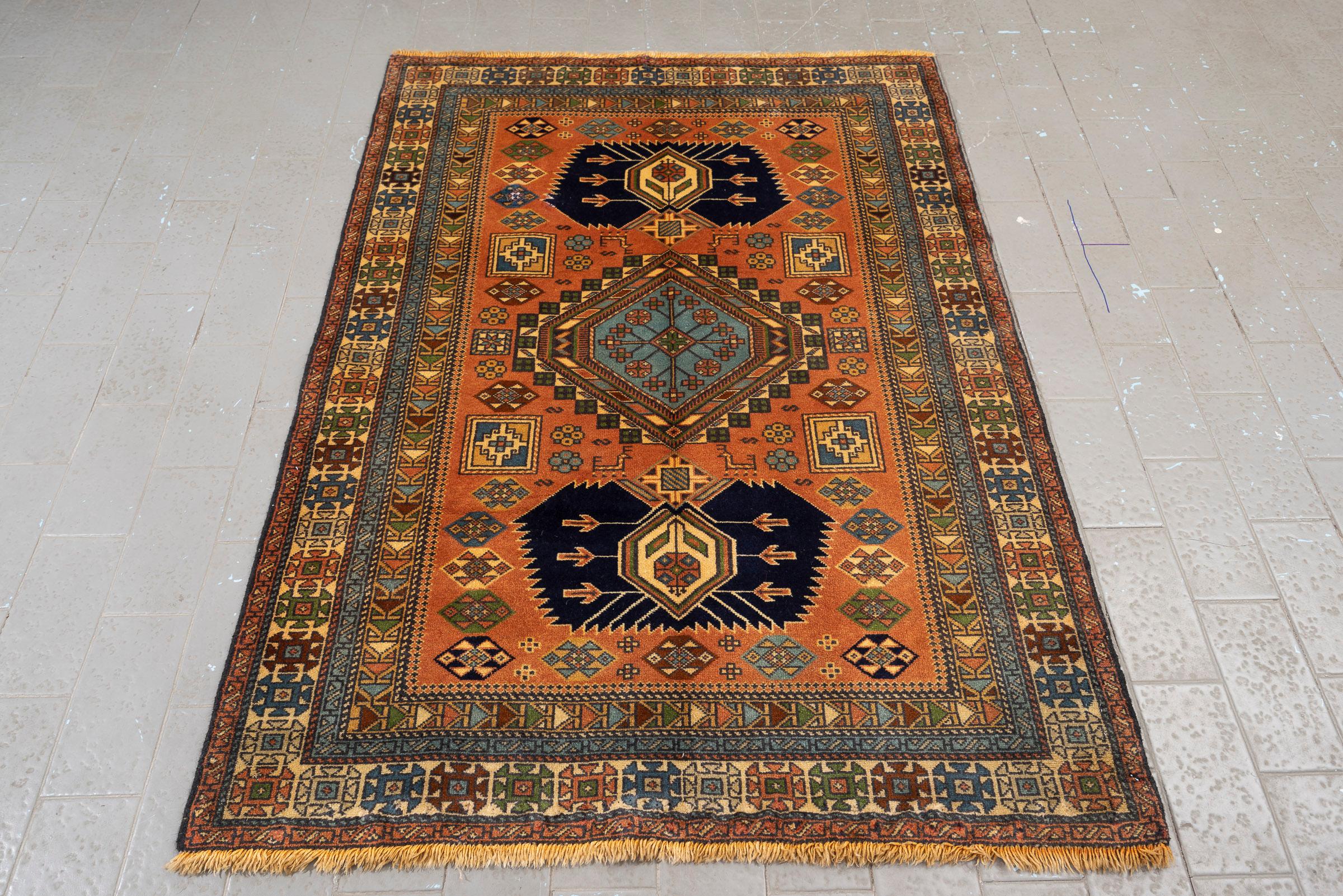 Vintage Ardabil Triple Toranj Persian Rug