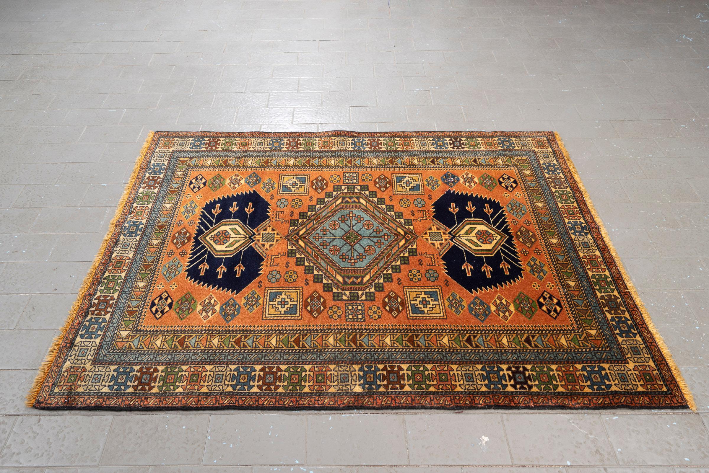 Vintage Ardabil Triple Toranj Persian Rug