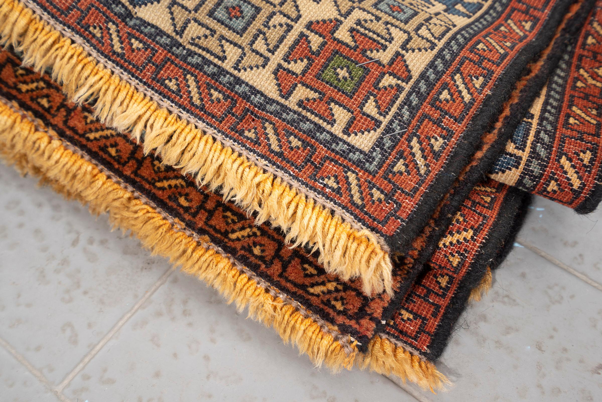 Vintage Ardabil Triple Toranj Persian Rug