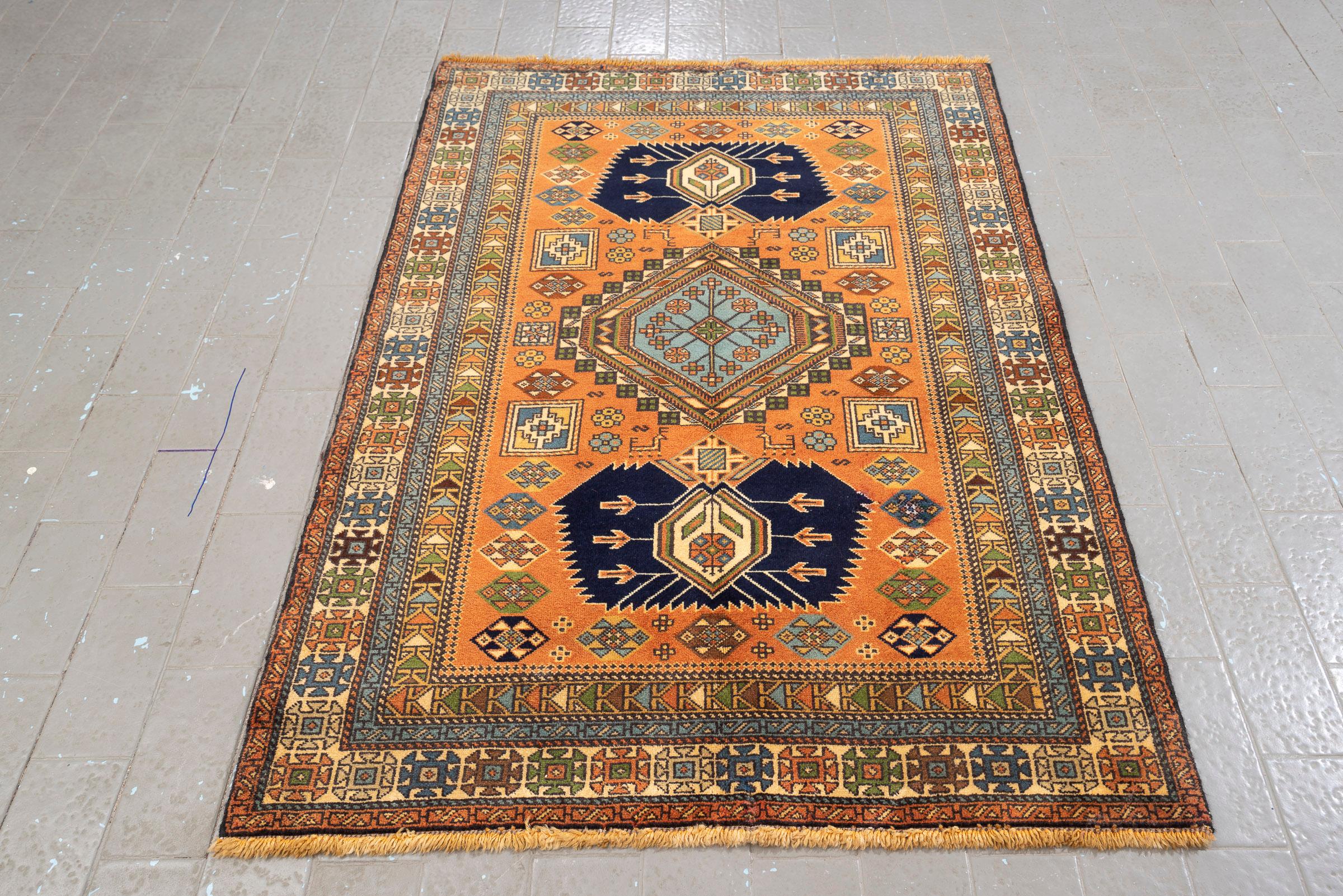 Vintage Ardabil Triple Toranj Persian Rug