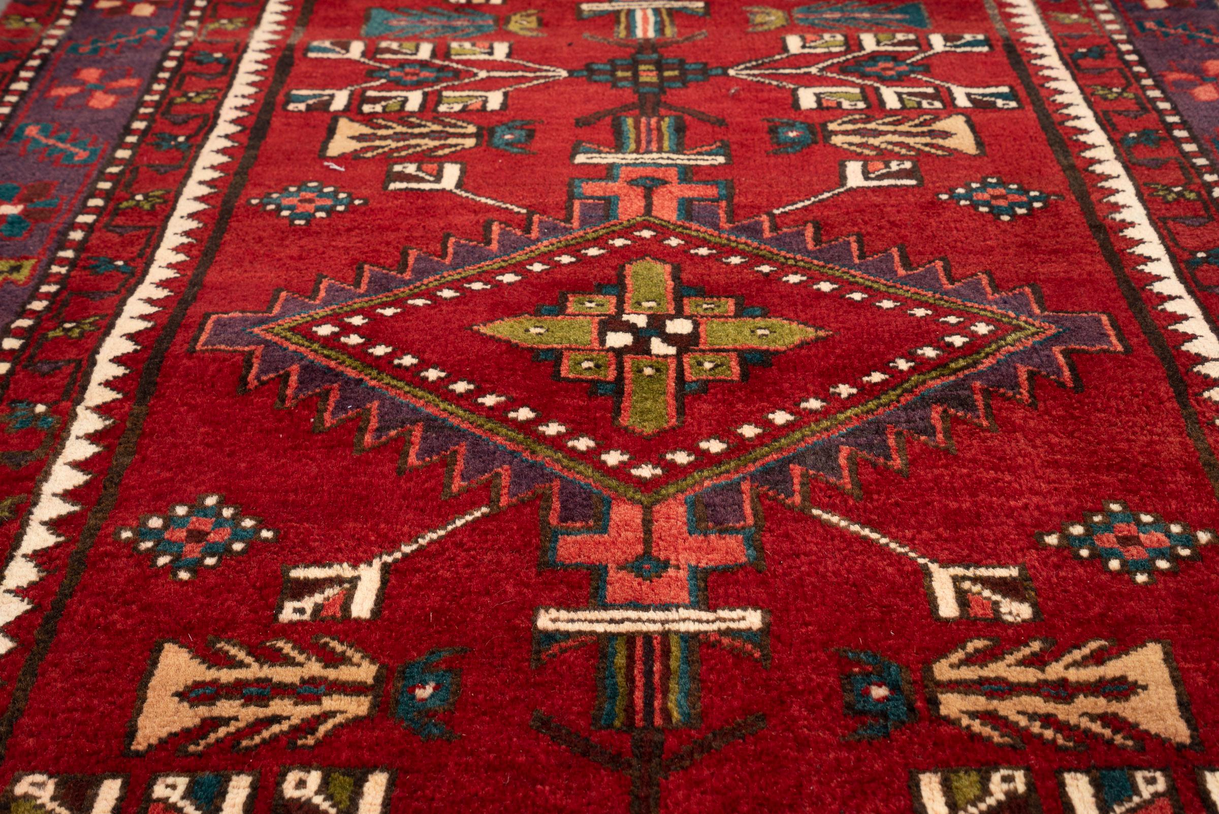 Heriz Goravan Three Toranj Persian Runner Rug