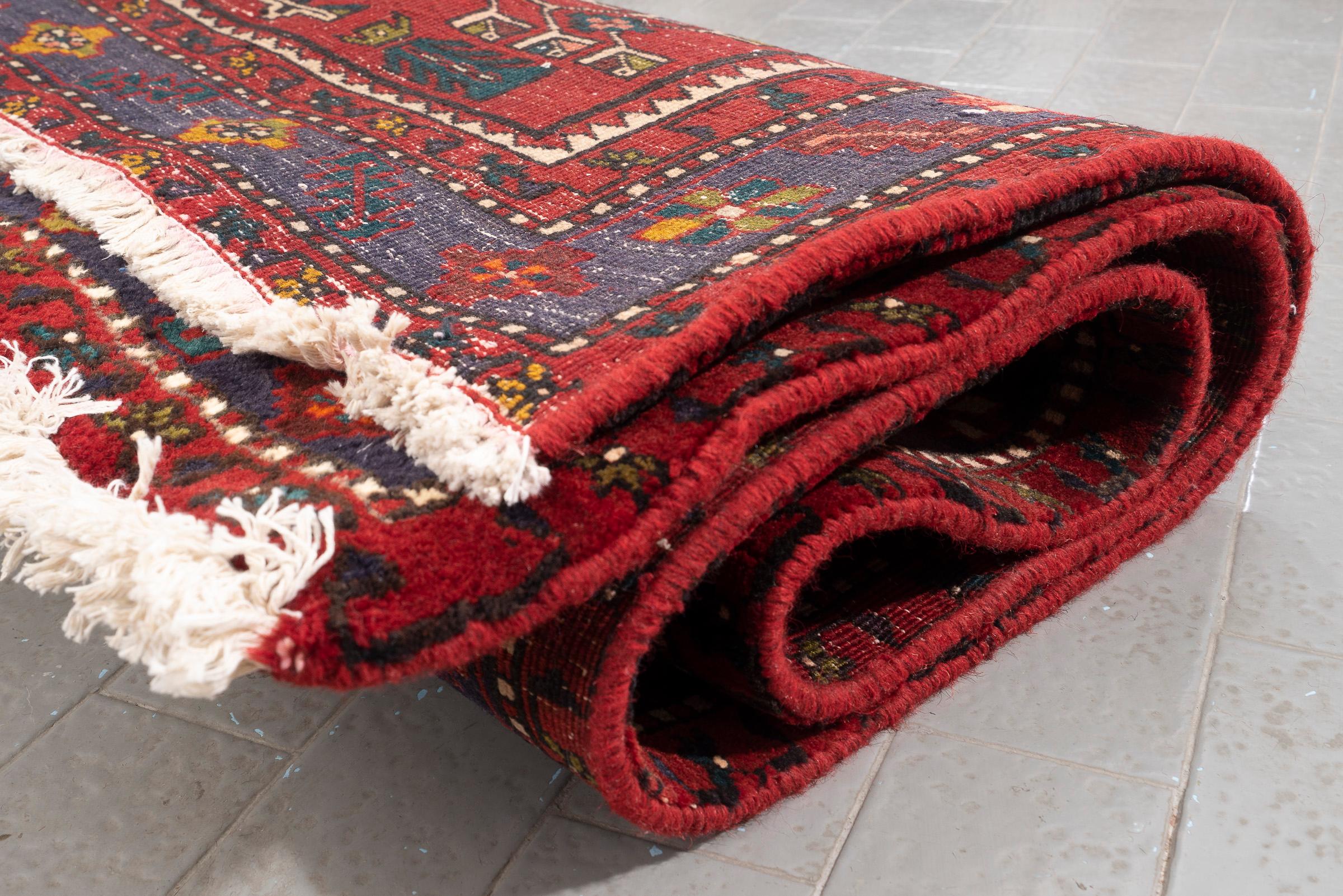 Heriz Goravan Three Toranj Persian Runner Rug