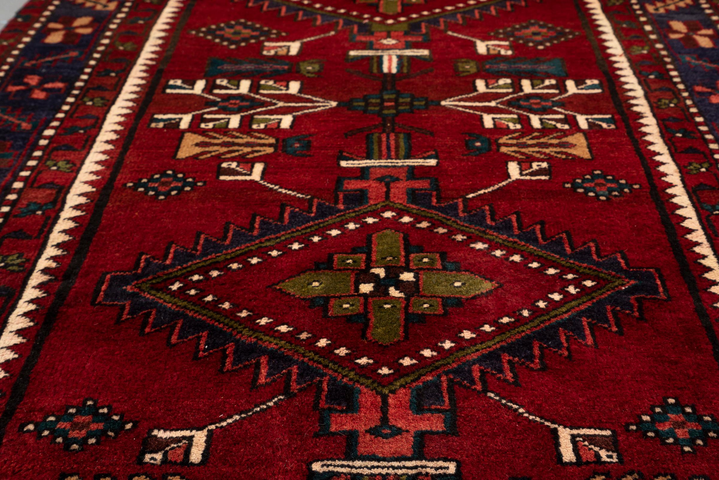 Heriz Goravan Three Toranj Persian Runner Rug
