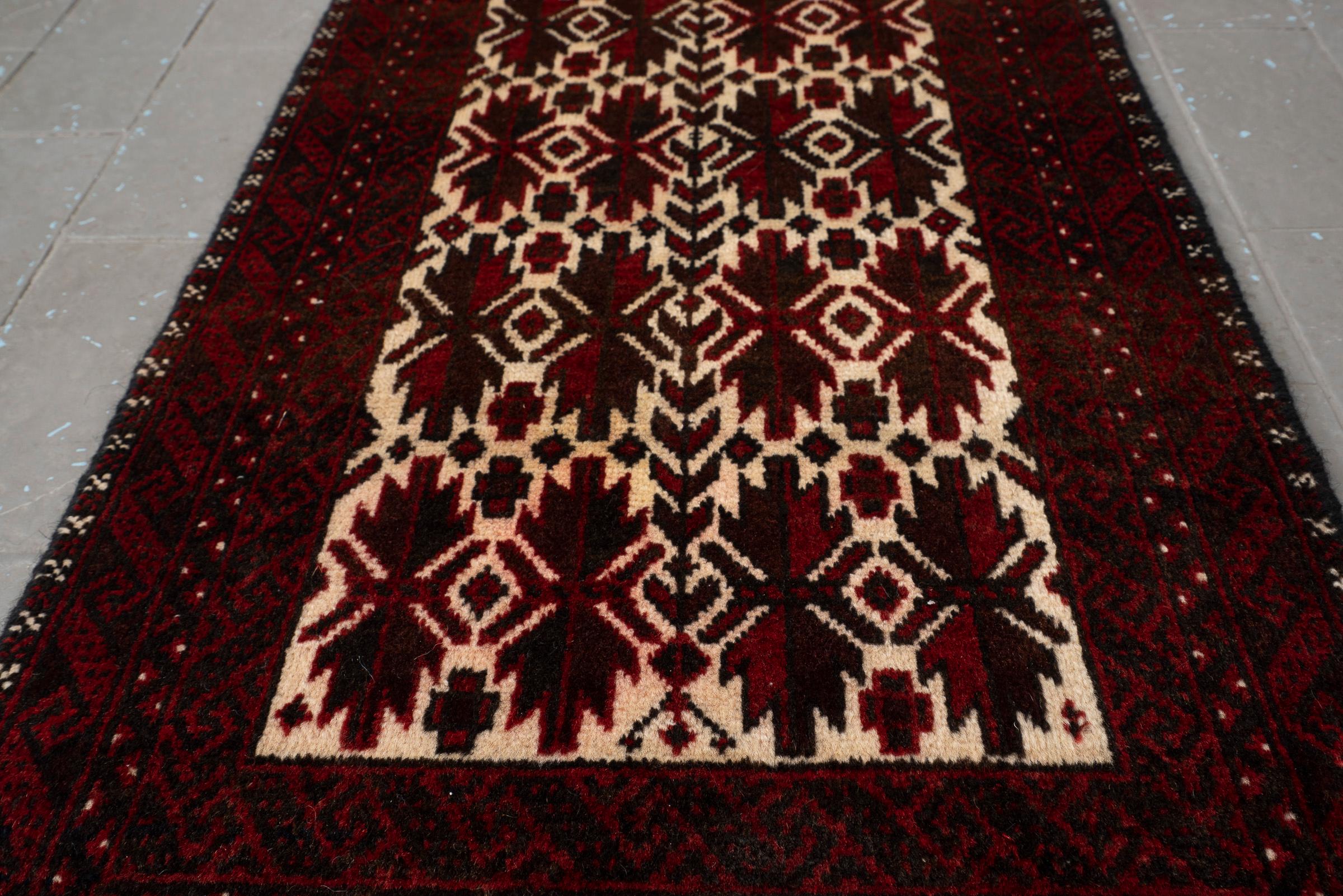Vintage Baluch All Over Persian Runner Rug