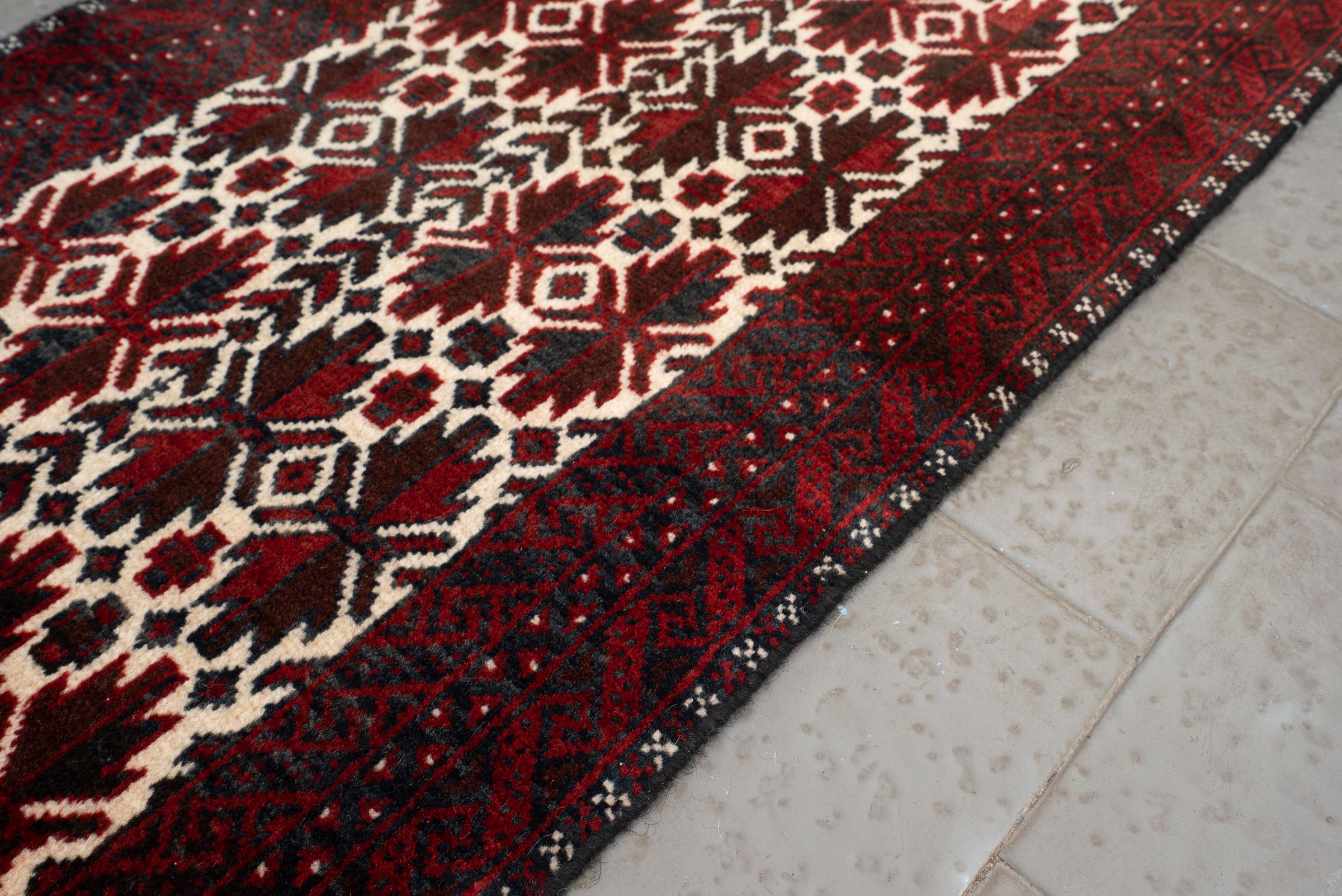 Vintage Baluch All Over Persian Runner Rug