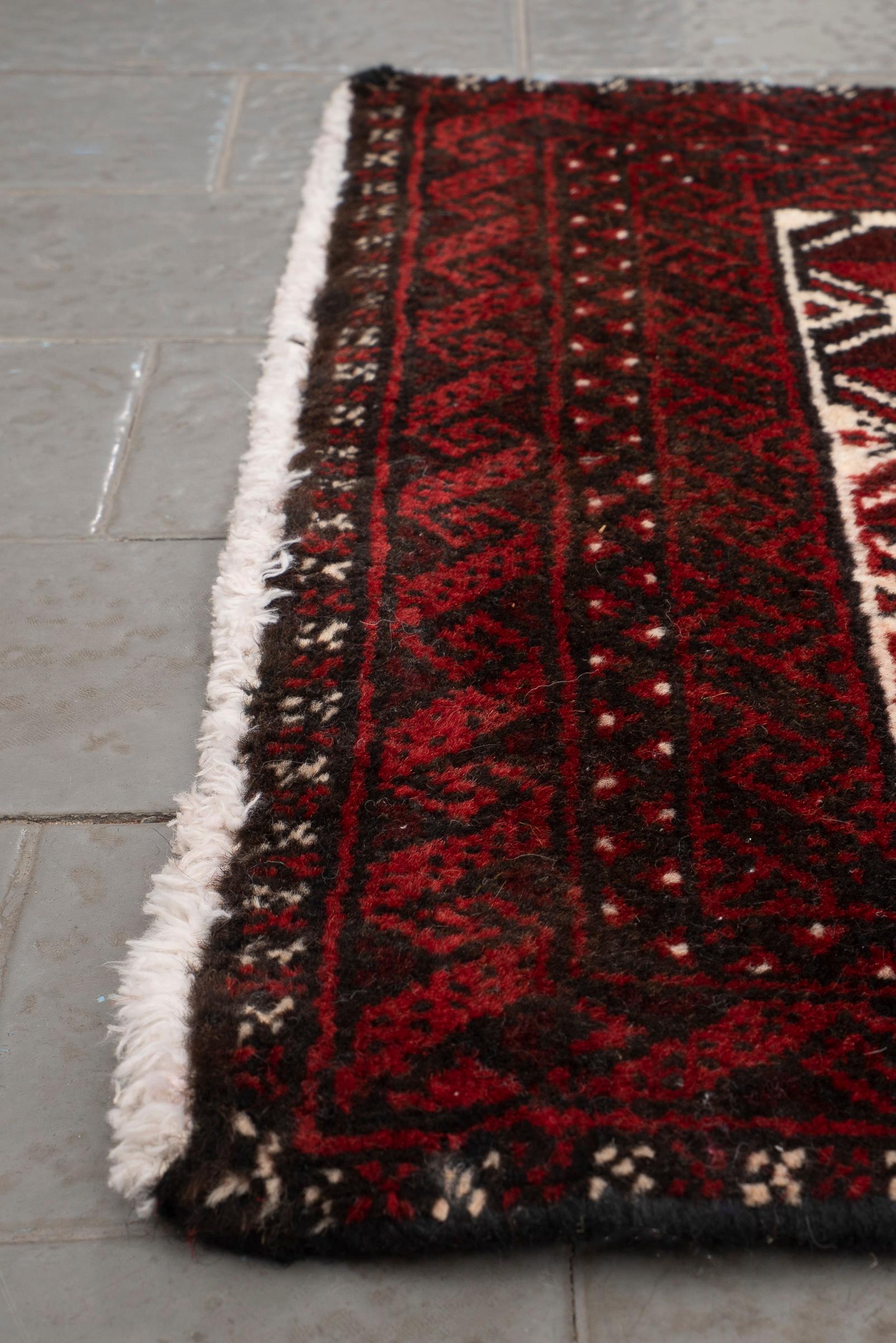 Vintage Baluch All Over Persian Runner Rug