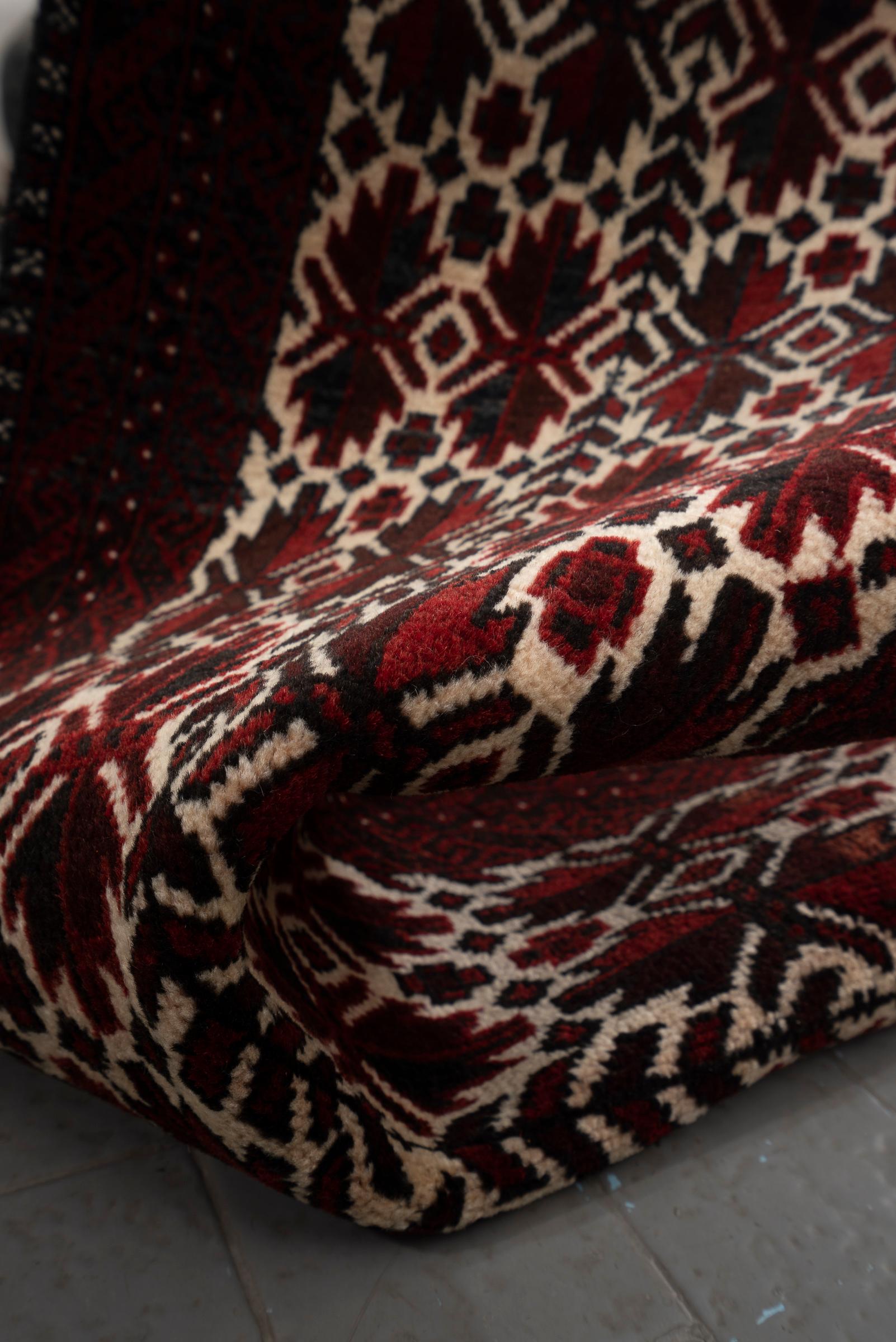Vintage Baluch All Over Persian Runner Rug