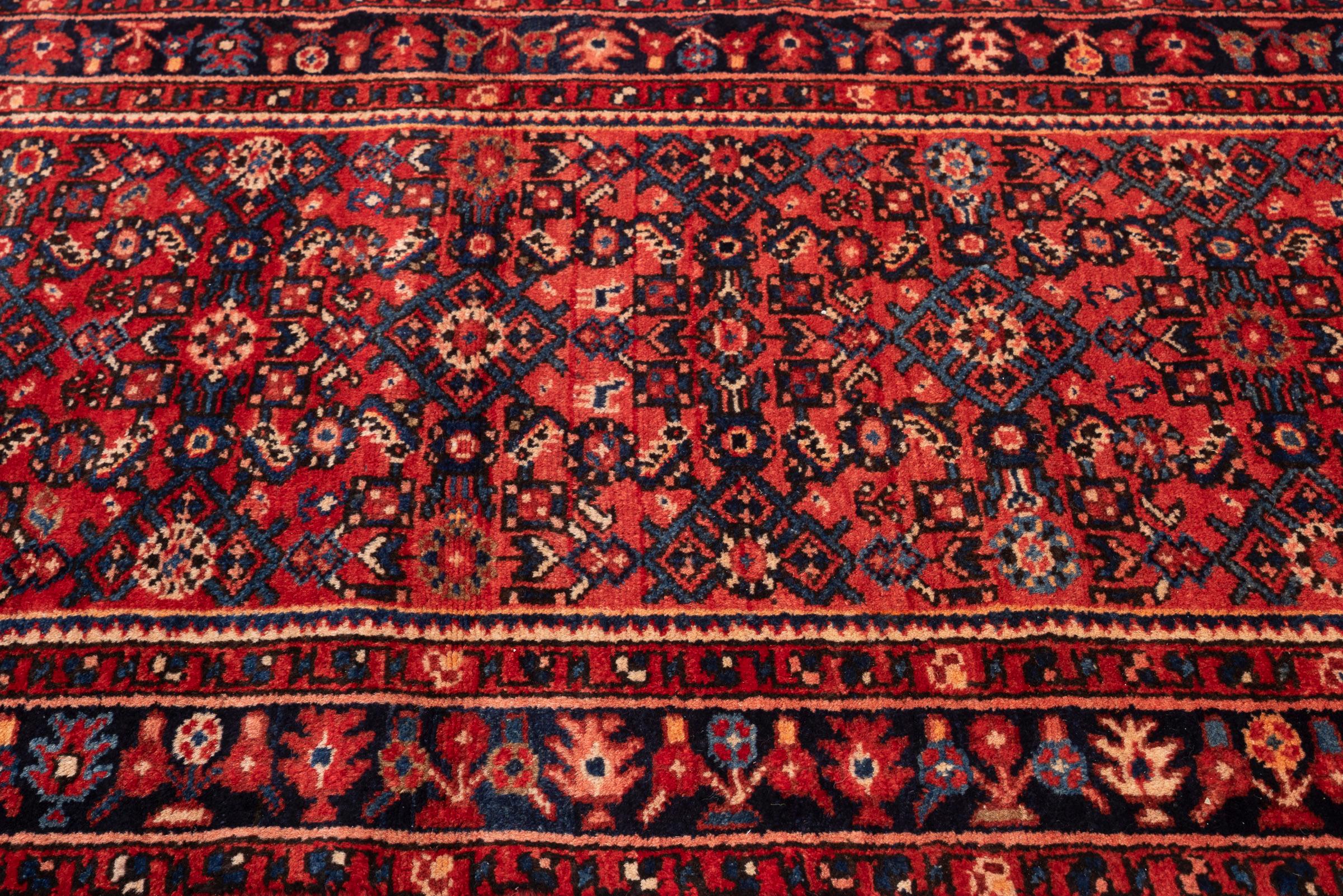 Vintage Fine Hossein Abad Mahi Persian Runner Rug
