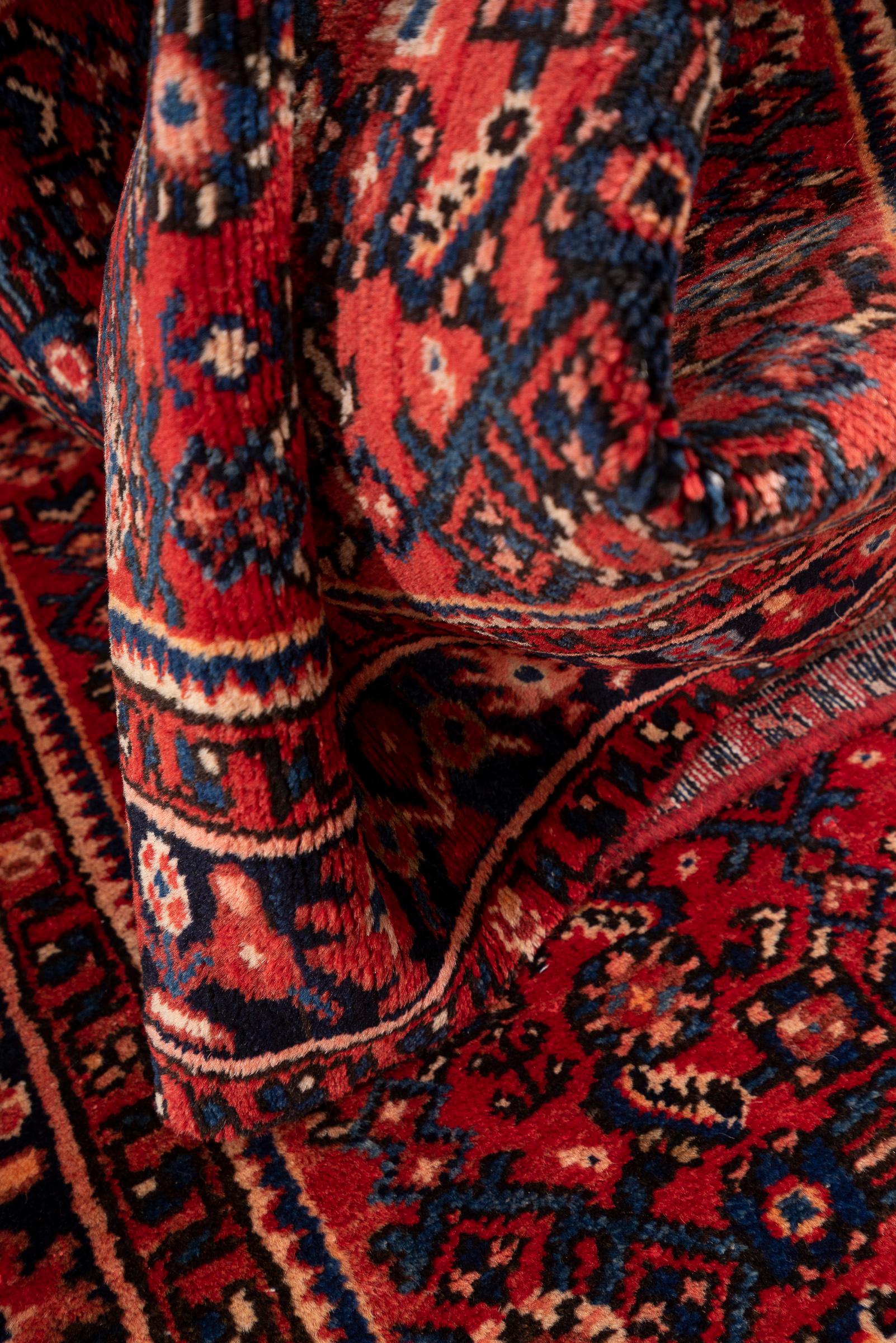 Vintage Fine Hossein Abad Mahi Persian Runner Rug