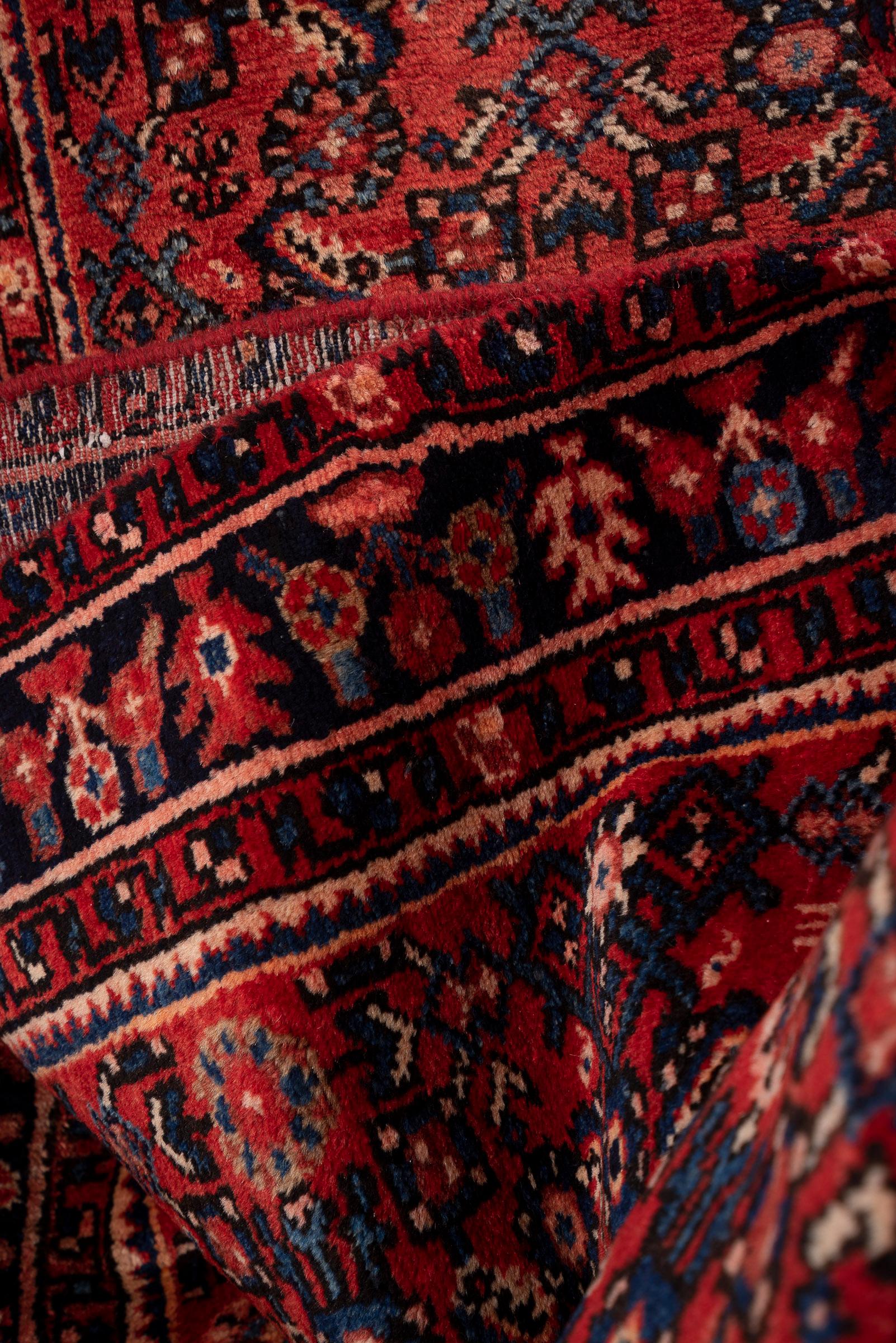 Vintage Fine Hossein Abad Mahi Persian Runner Rug