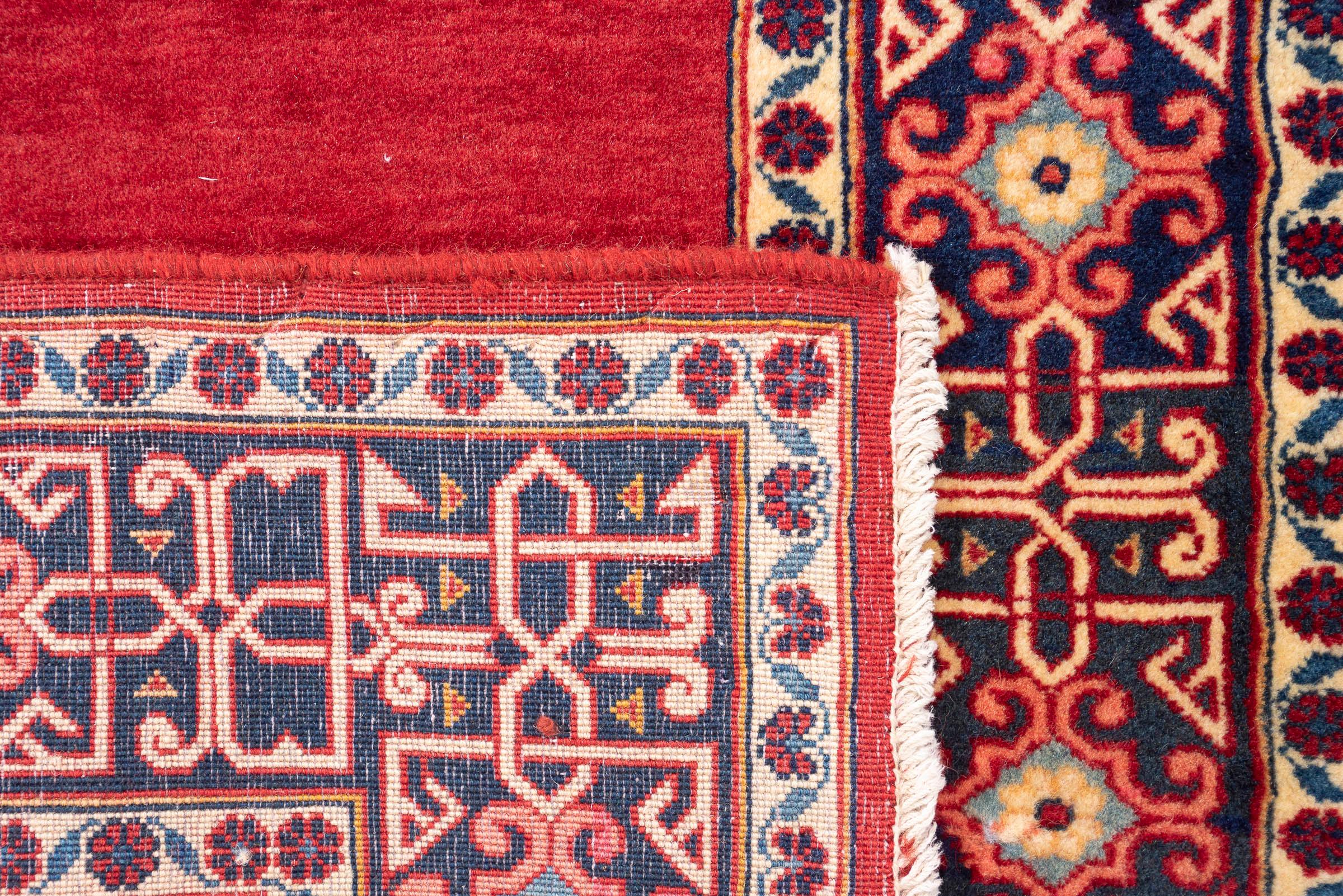 Fine Kashan Minimal Red Persian Runner Rug