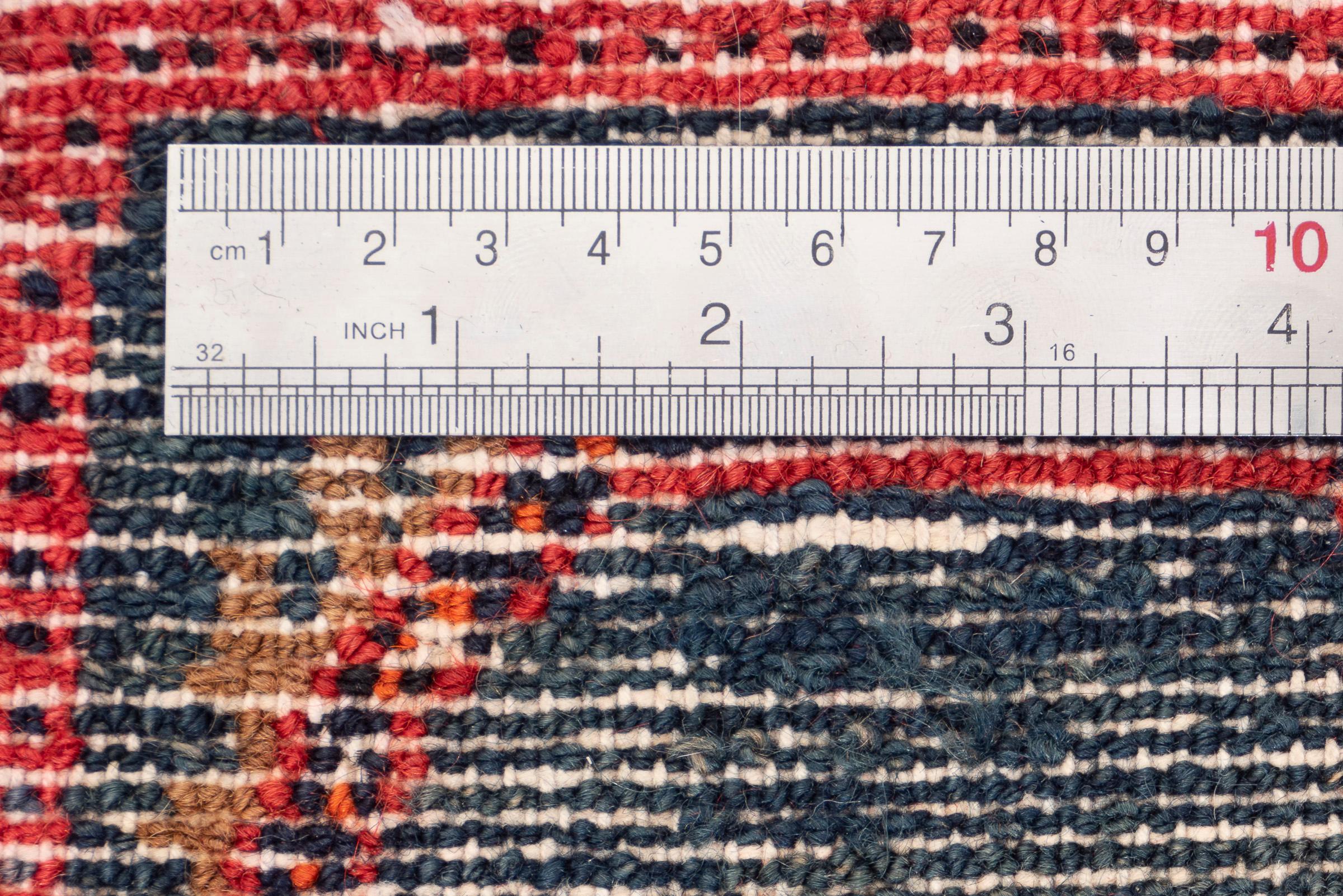 Vintage Zanjan Checkerd Lachak Persian Rug