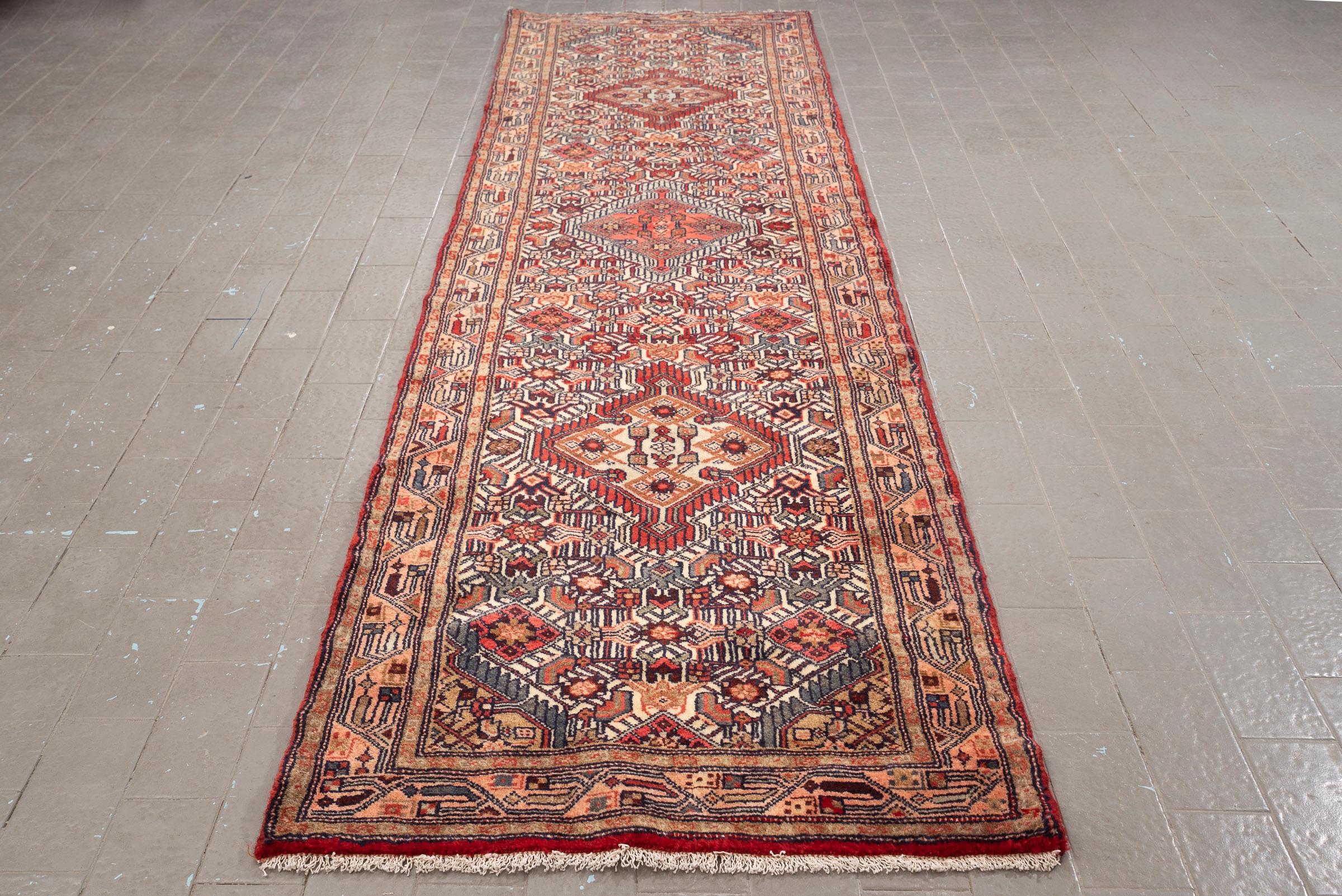 Fine Roodbar Tafresh Triple Toranj Kork Persian Runner Rug