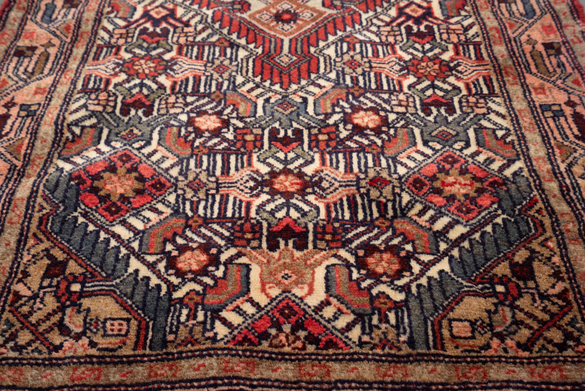 Fine Roodbar Tafresh Triple Toranj Kork Persian Runner Rug