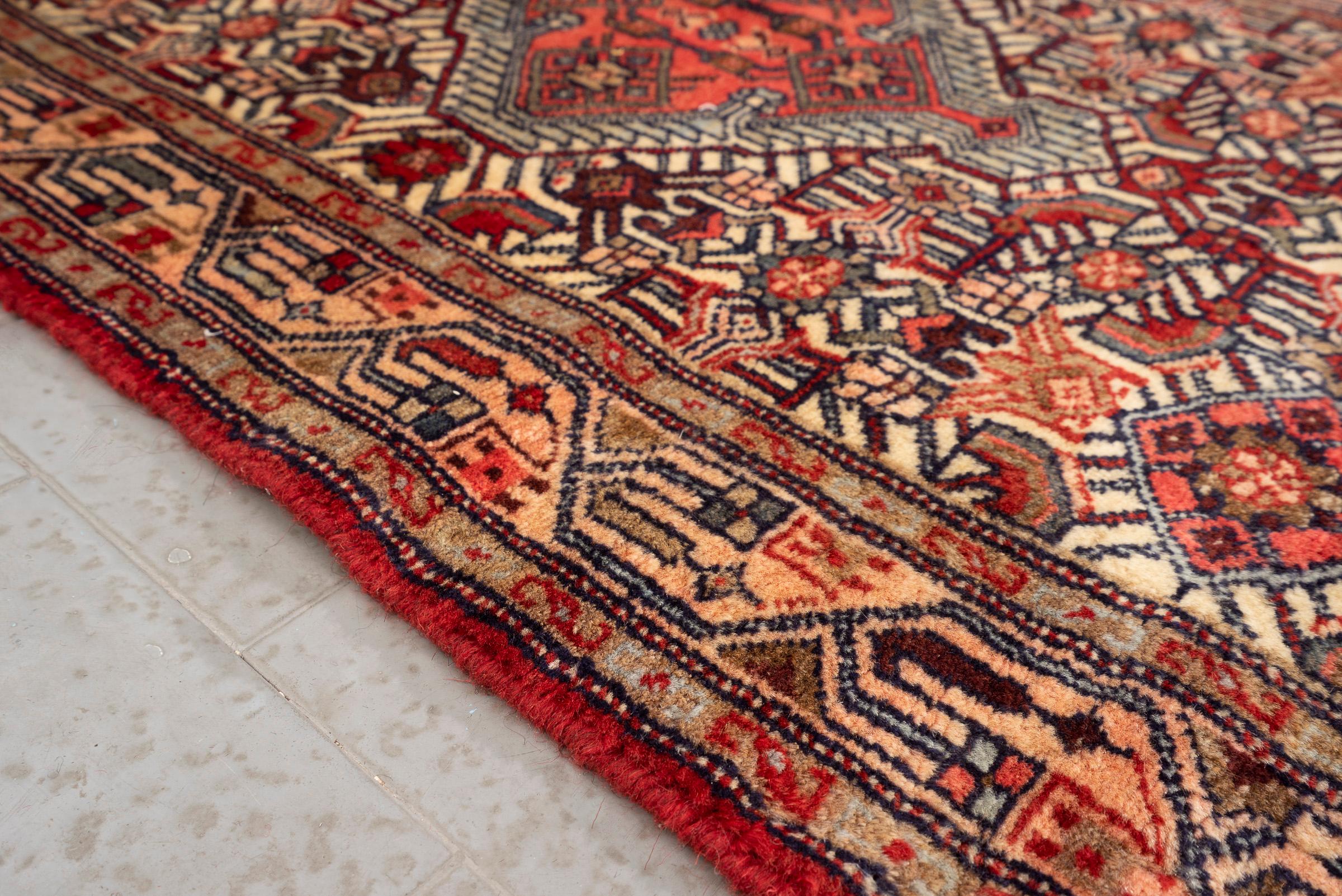 Fine Roodbar Tafresh Triple Toranj Kork Persian Runner Rug