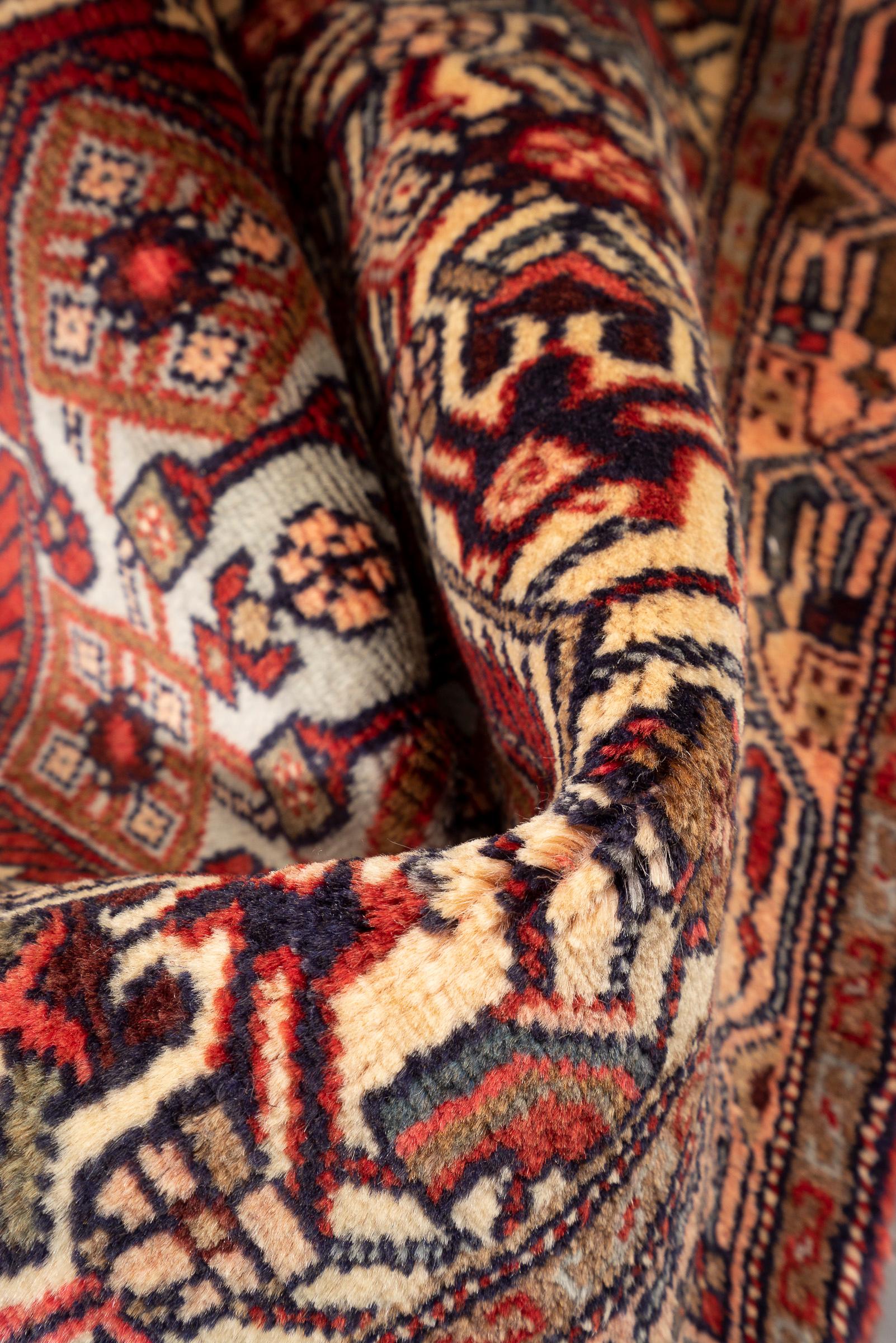 Fine Roodbar Tafresh Triple Toranj Kork Persian Runner Rug