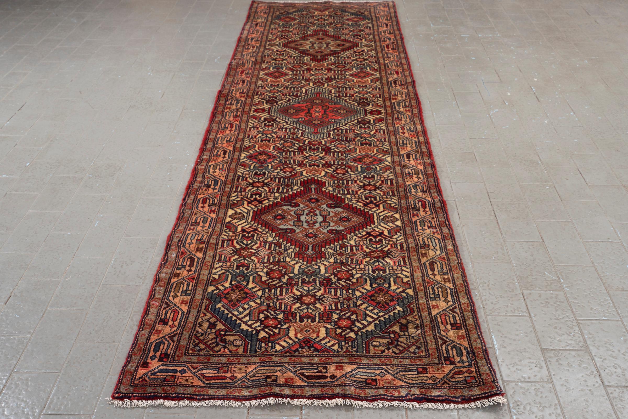 Fine Roodbar Tafresh Triple Toranj Kork Persian Runner Rug