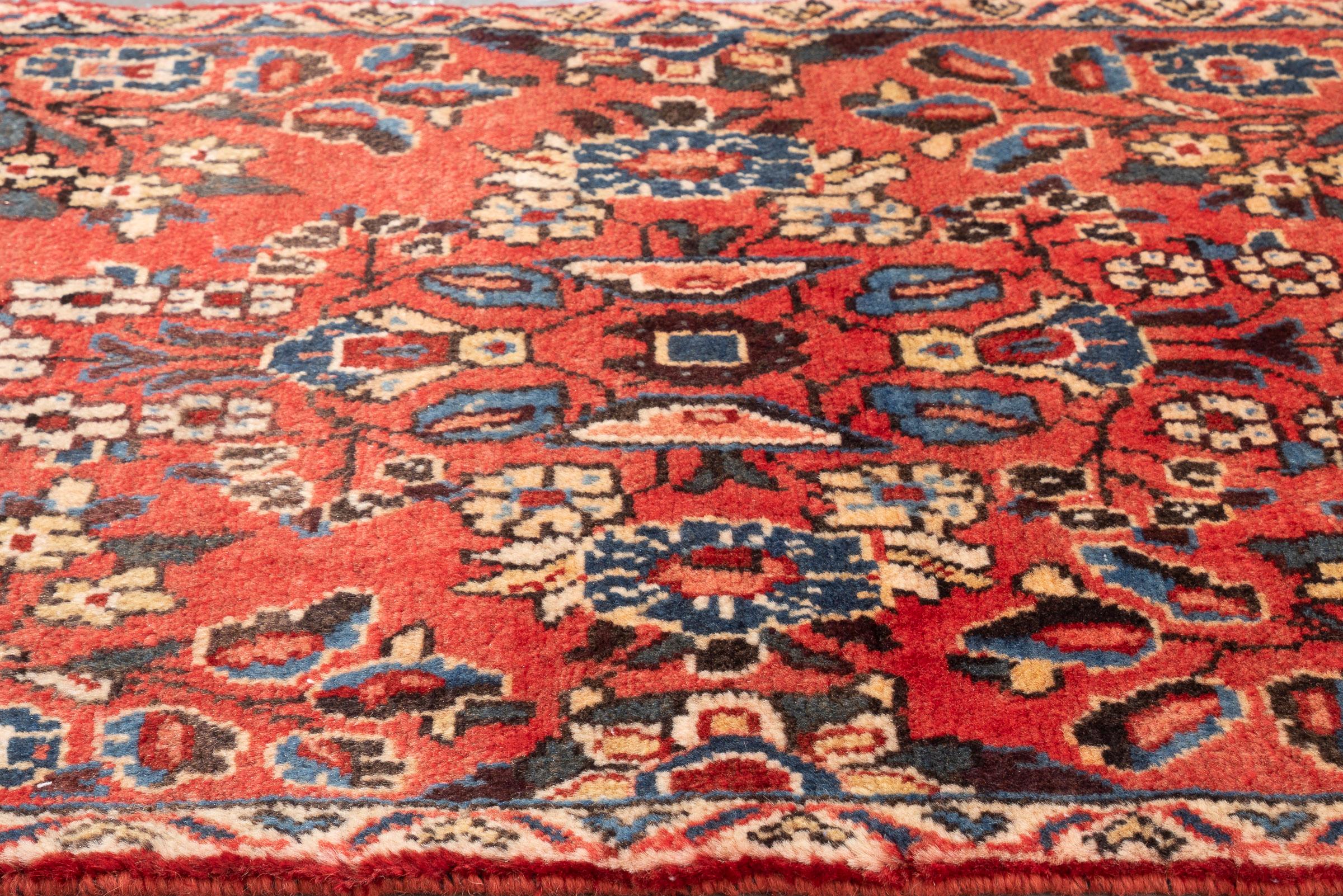 Vintage Sarouk American Flower Persian Runner Rug