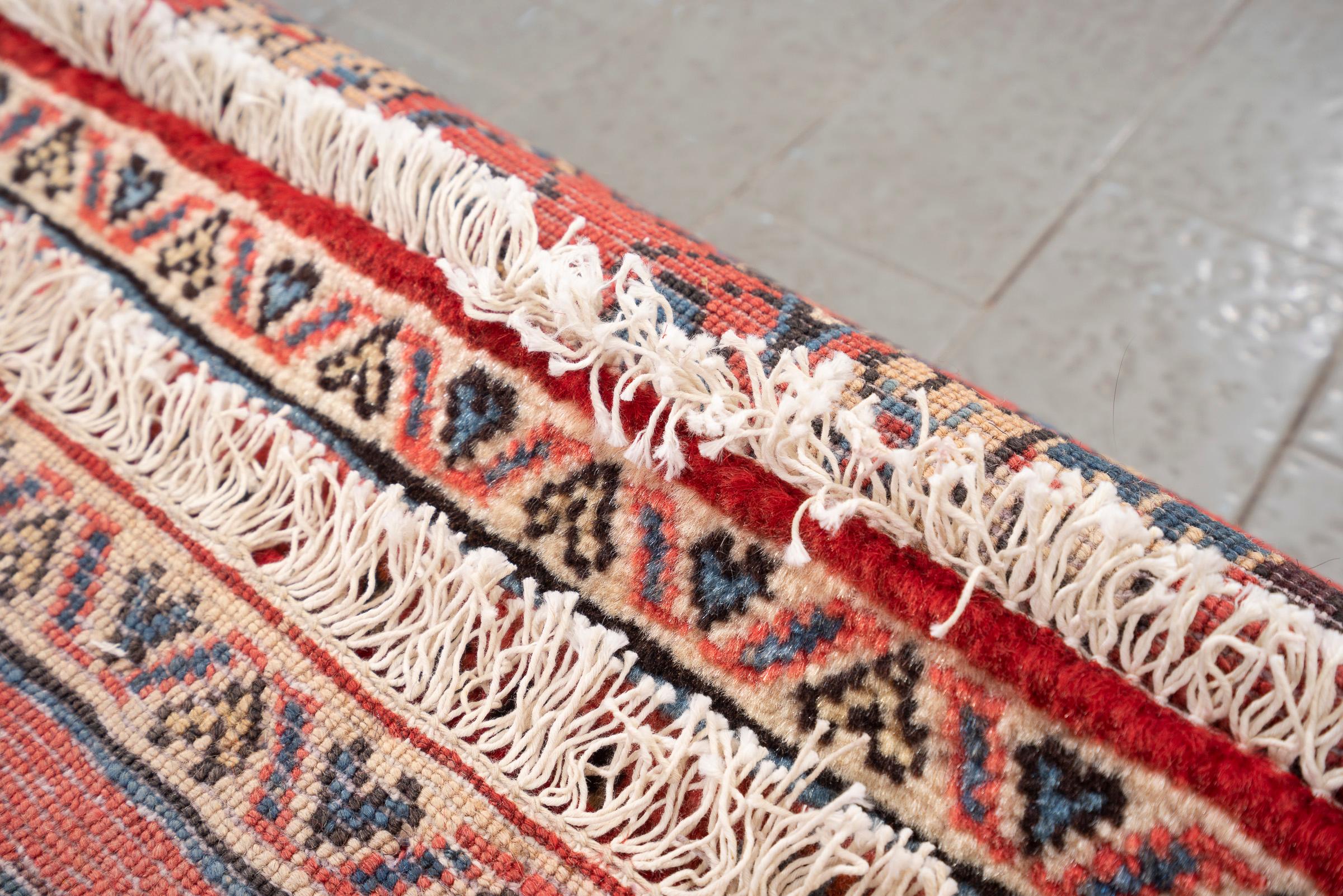 Vintage Sarouk American Flower Persian Runner Rug