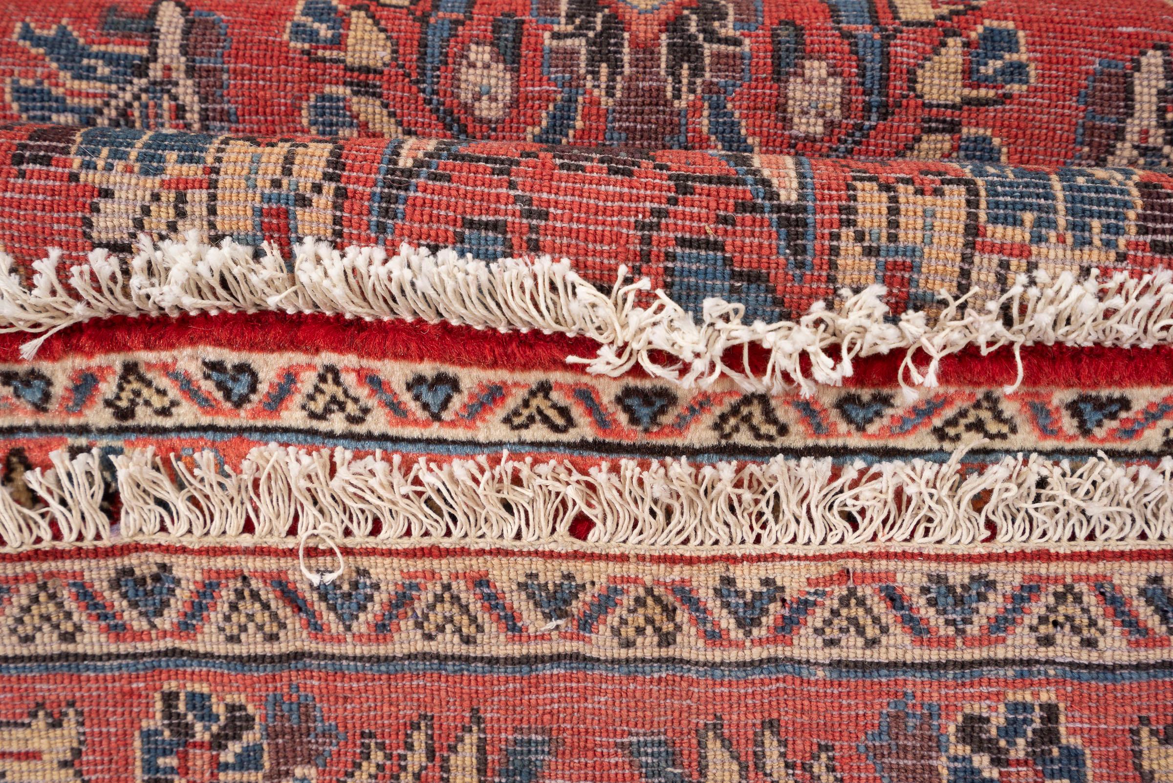 Vintage Sarouk American Flower Persian Runner Rug