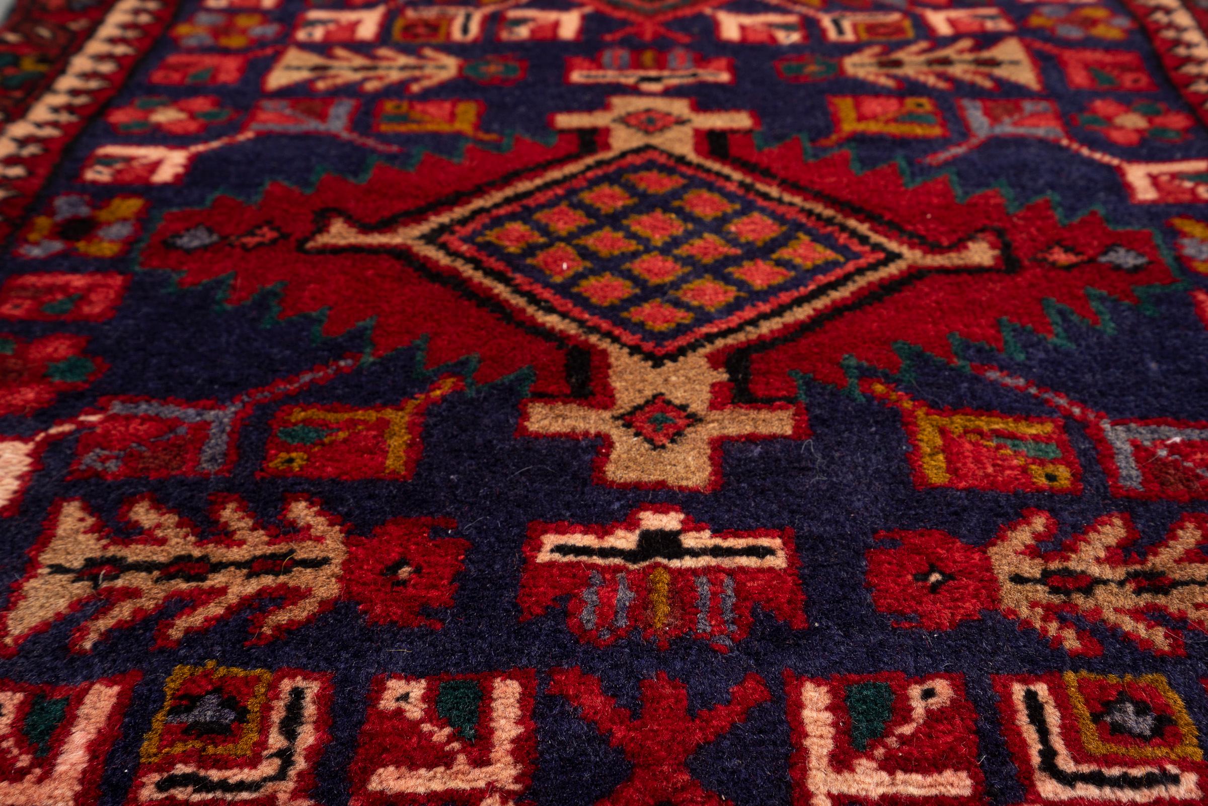 Antique Heriz 4 Toranj Persian Runner Rug
