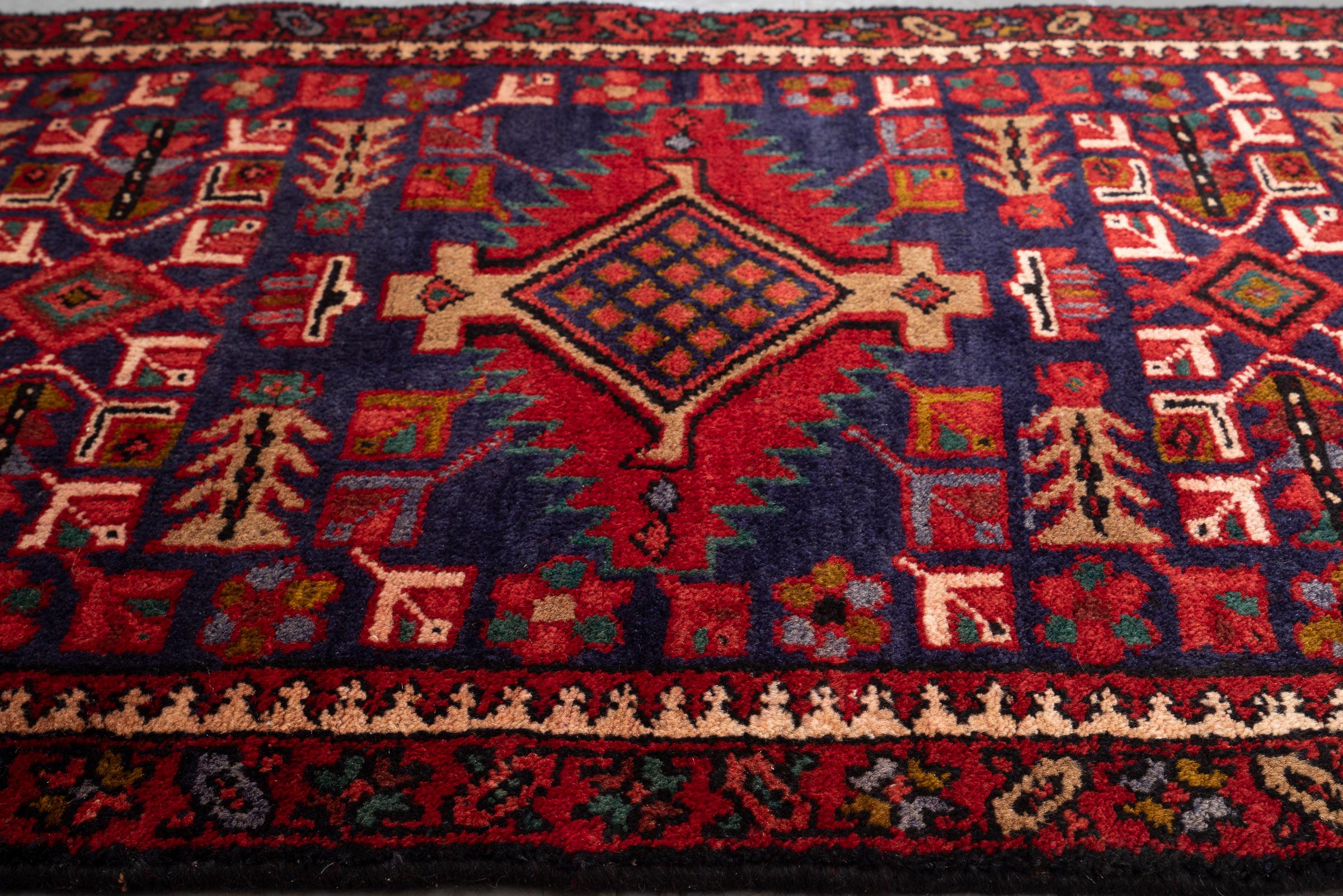 Antique Heriz 4 Toranj Persian Runner Rug